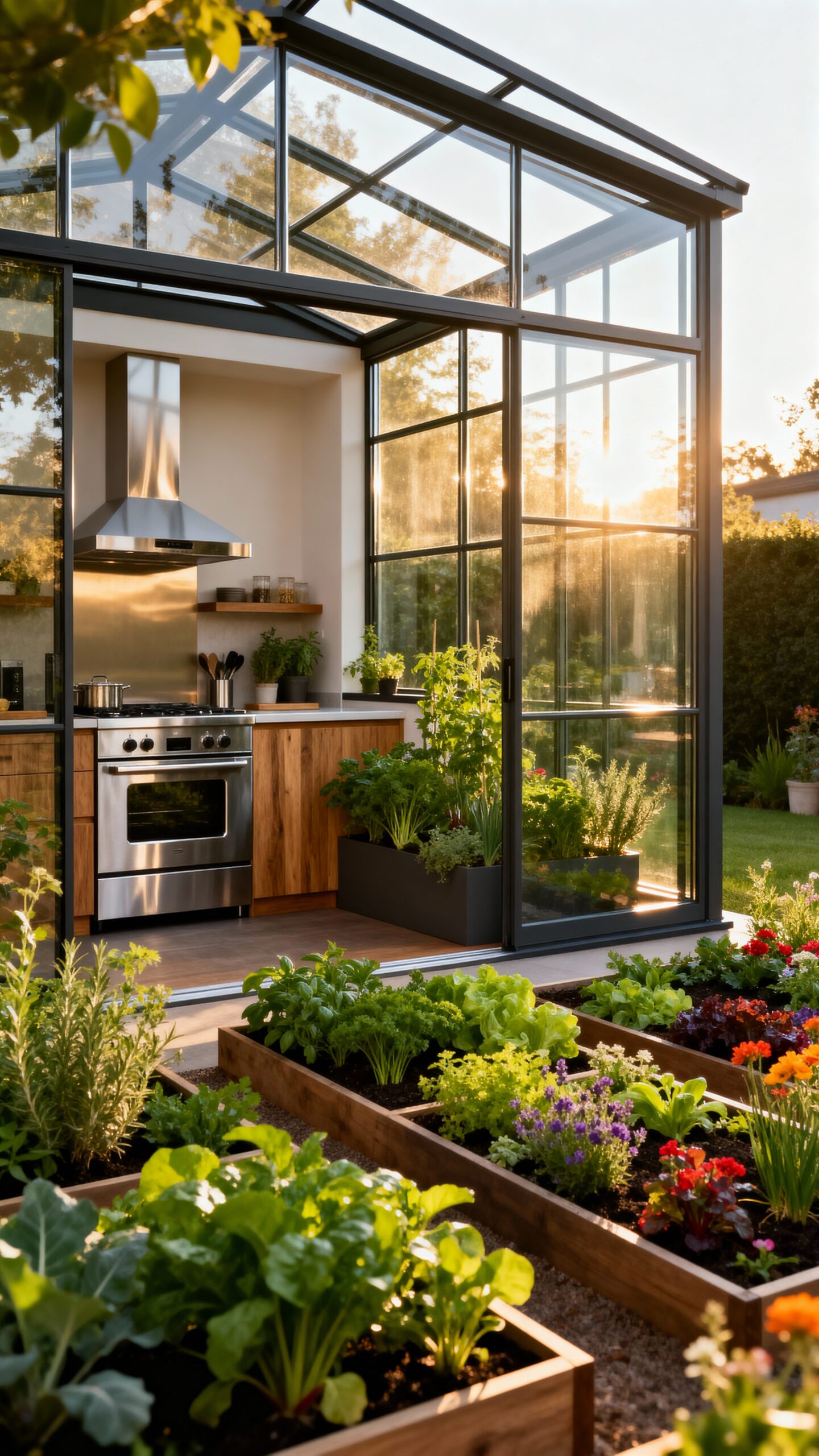 year round greenhouse kitchen gardening