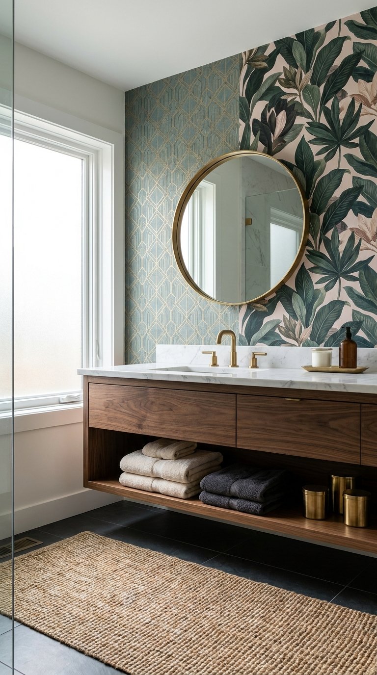 10 Trendy Guest Bathroom Wallpaper Ideas That Add Personality