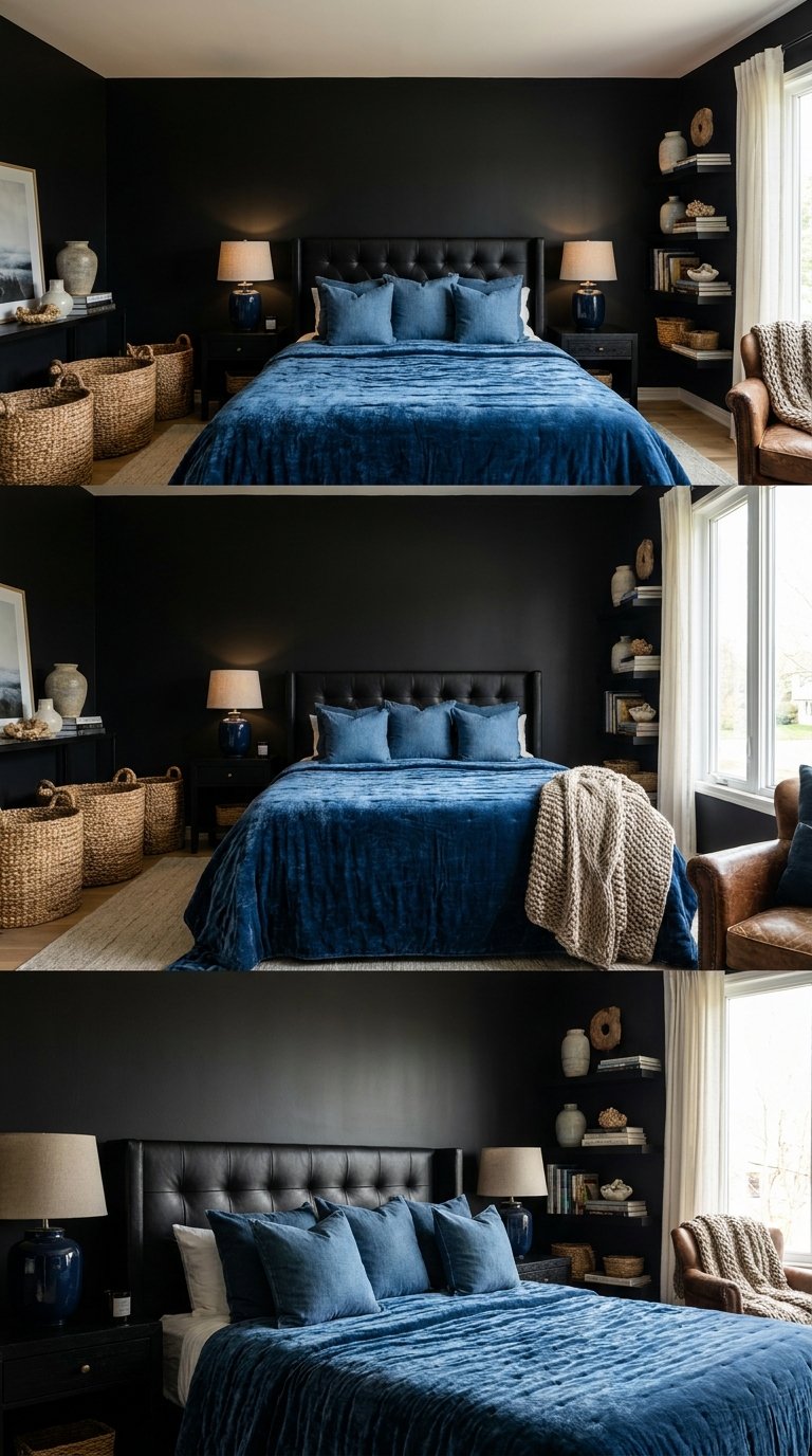 11 Black and Blue Bedroom Ideas With a Moody Modern Vibe