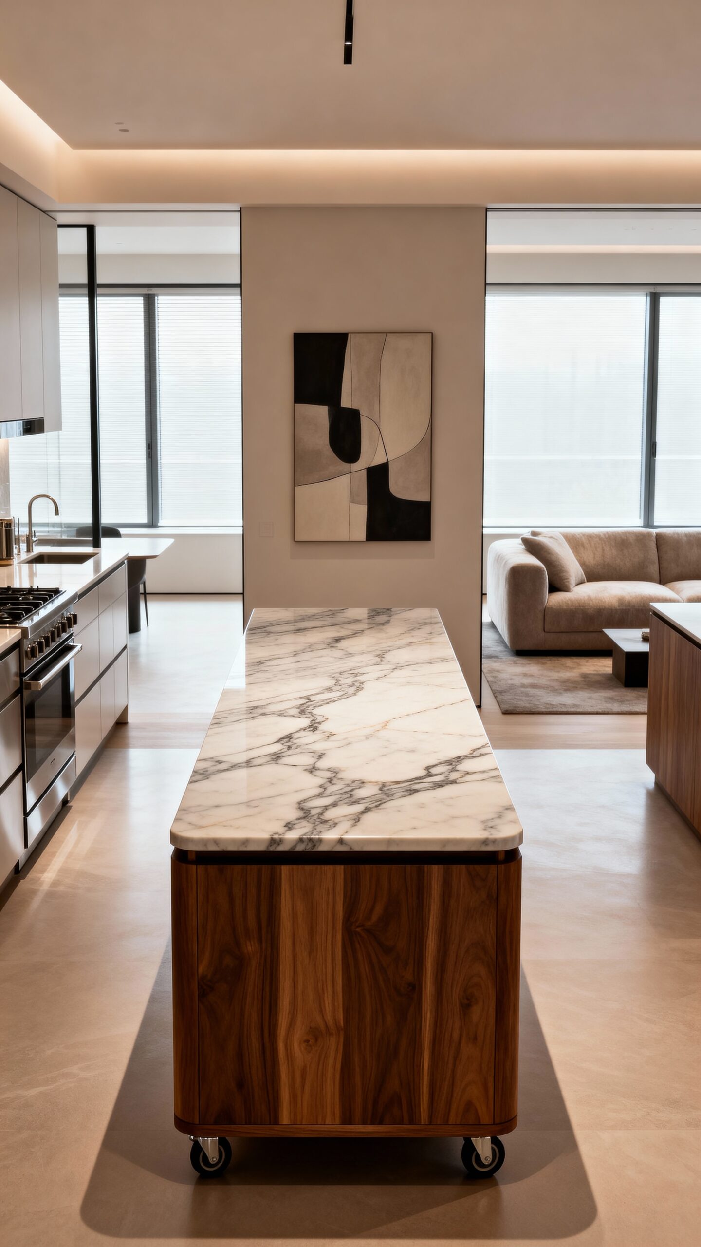 adaptable mobile functional kitchen furniture