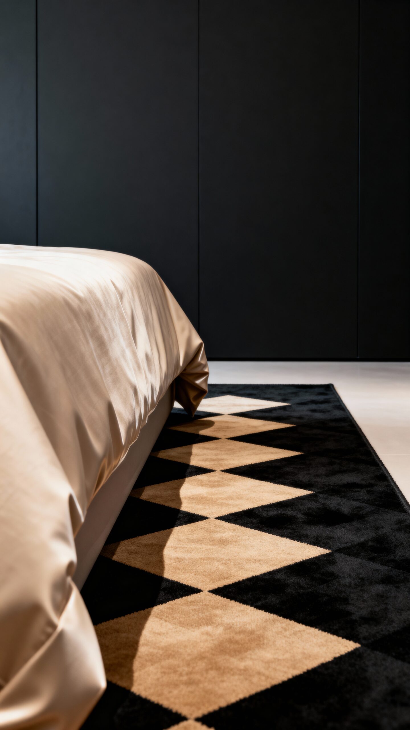 anchor neutral bedroom with layered rugs