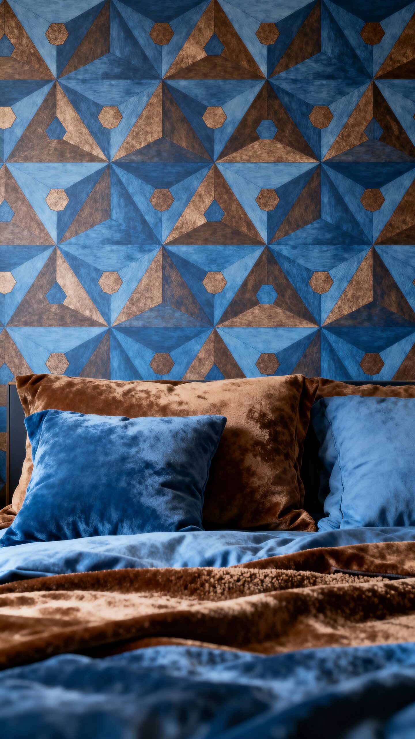 bedroom accent wall wallpaper design