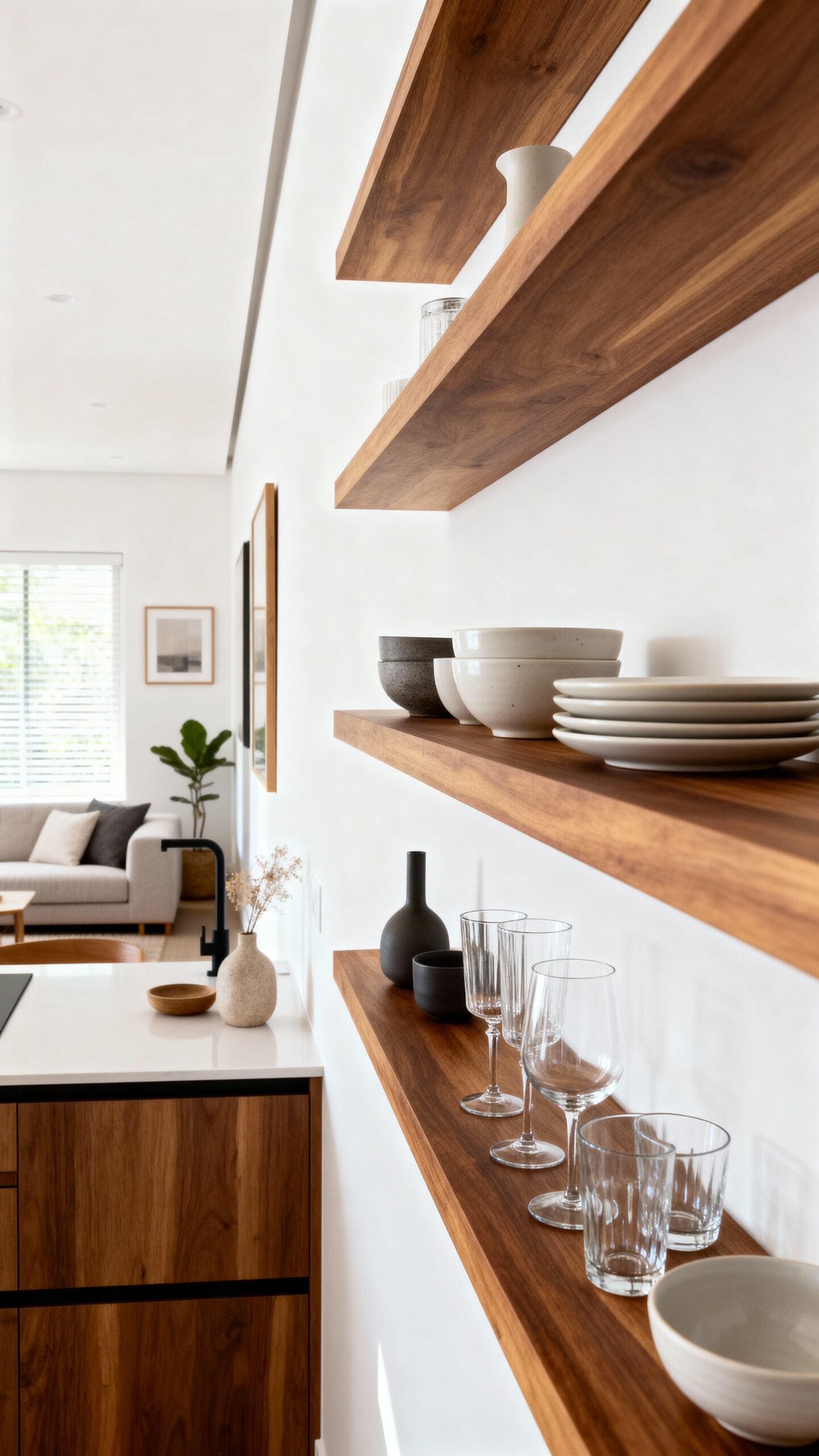 blending kitchen and living spaces