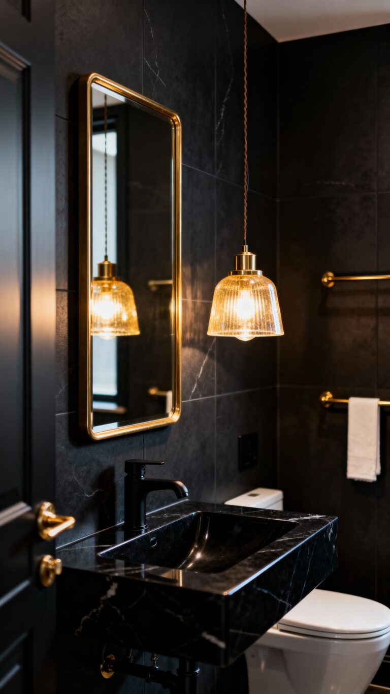 bold stylish dark bathrooms