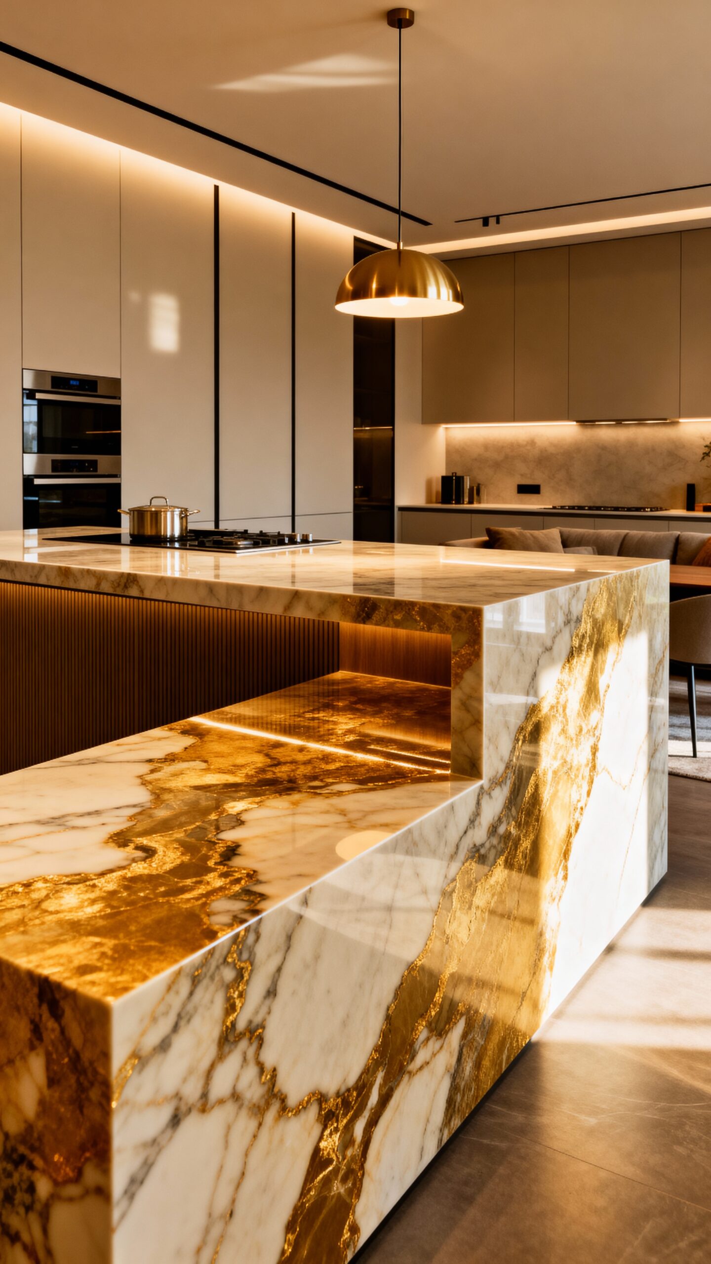 boundary defining kitchen peninsula with style