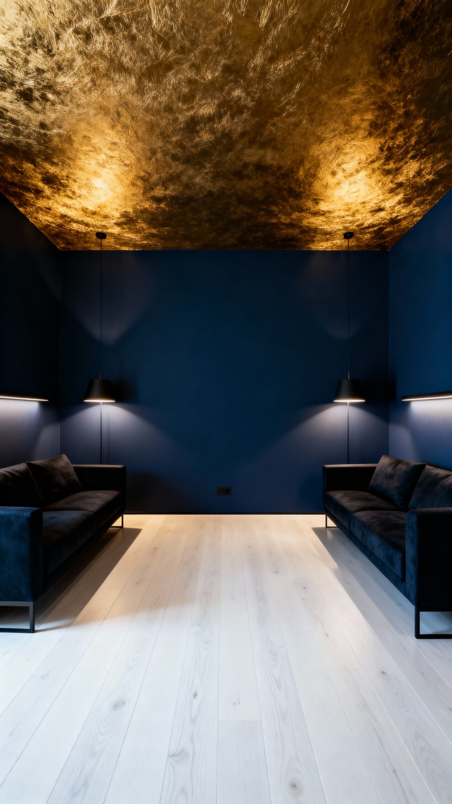 bright floors balance dark walls