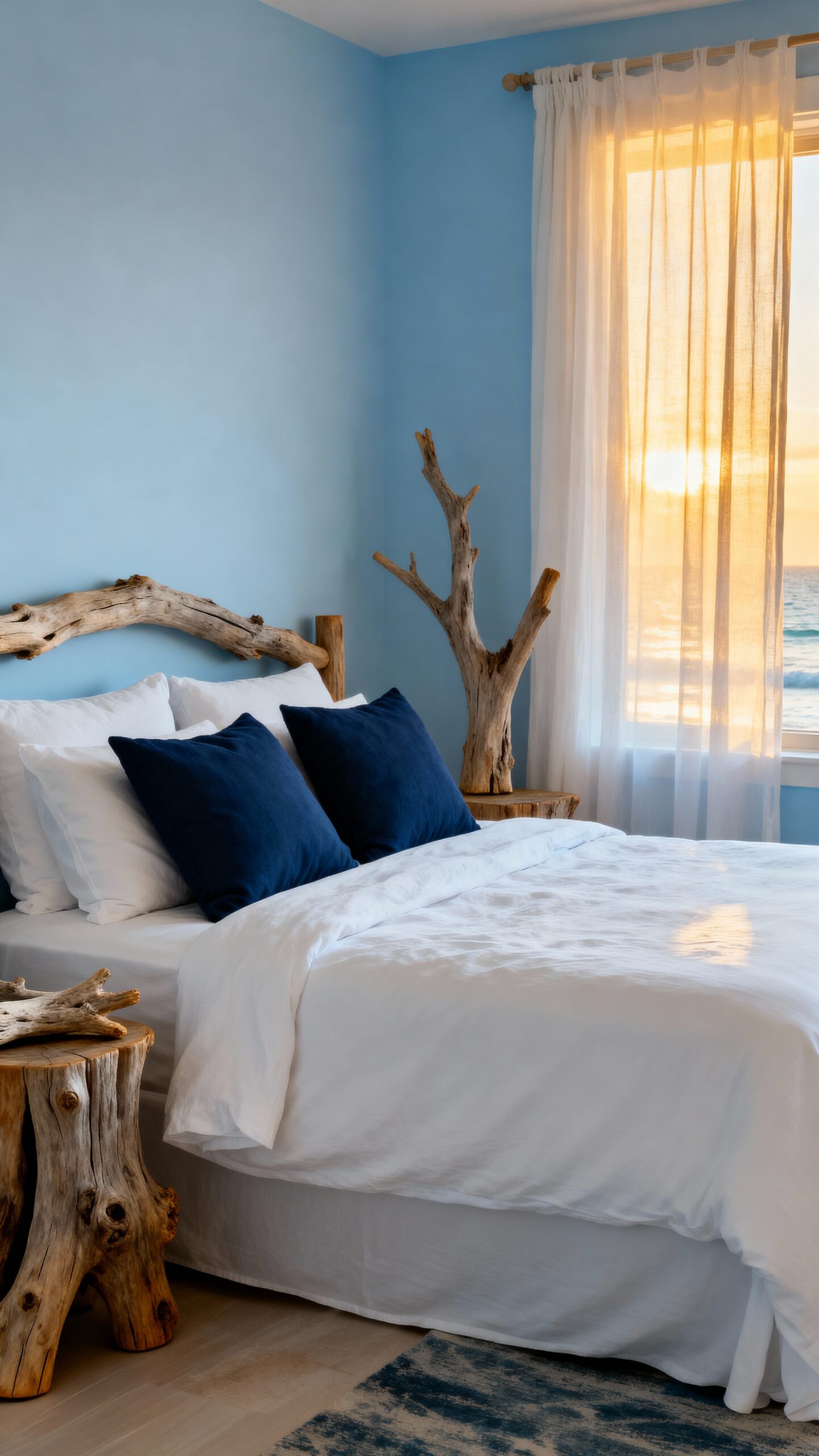 calm coastal white blue