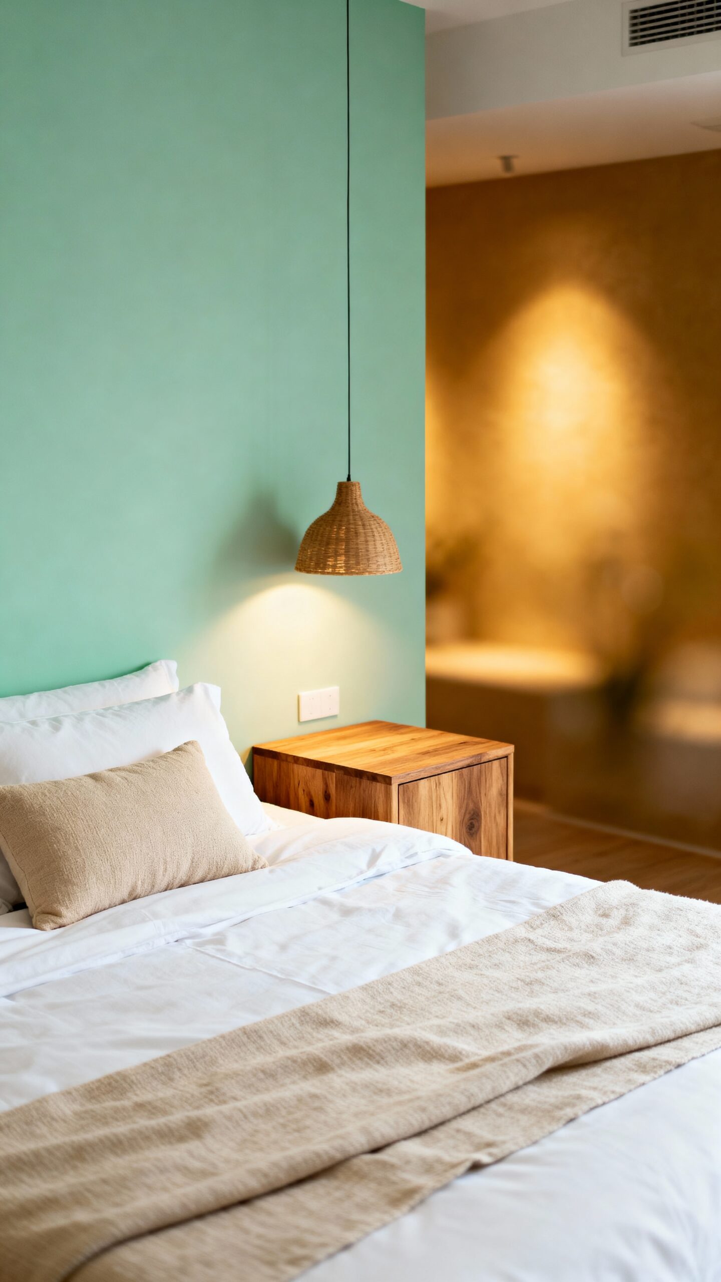 calming stylish mint green neutral bedding