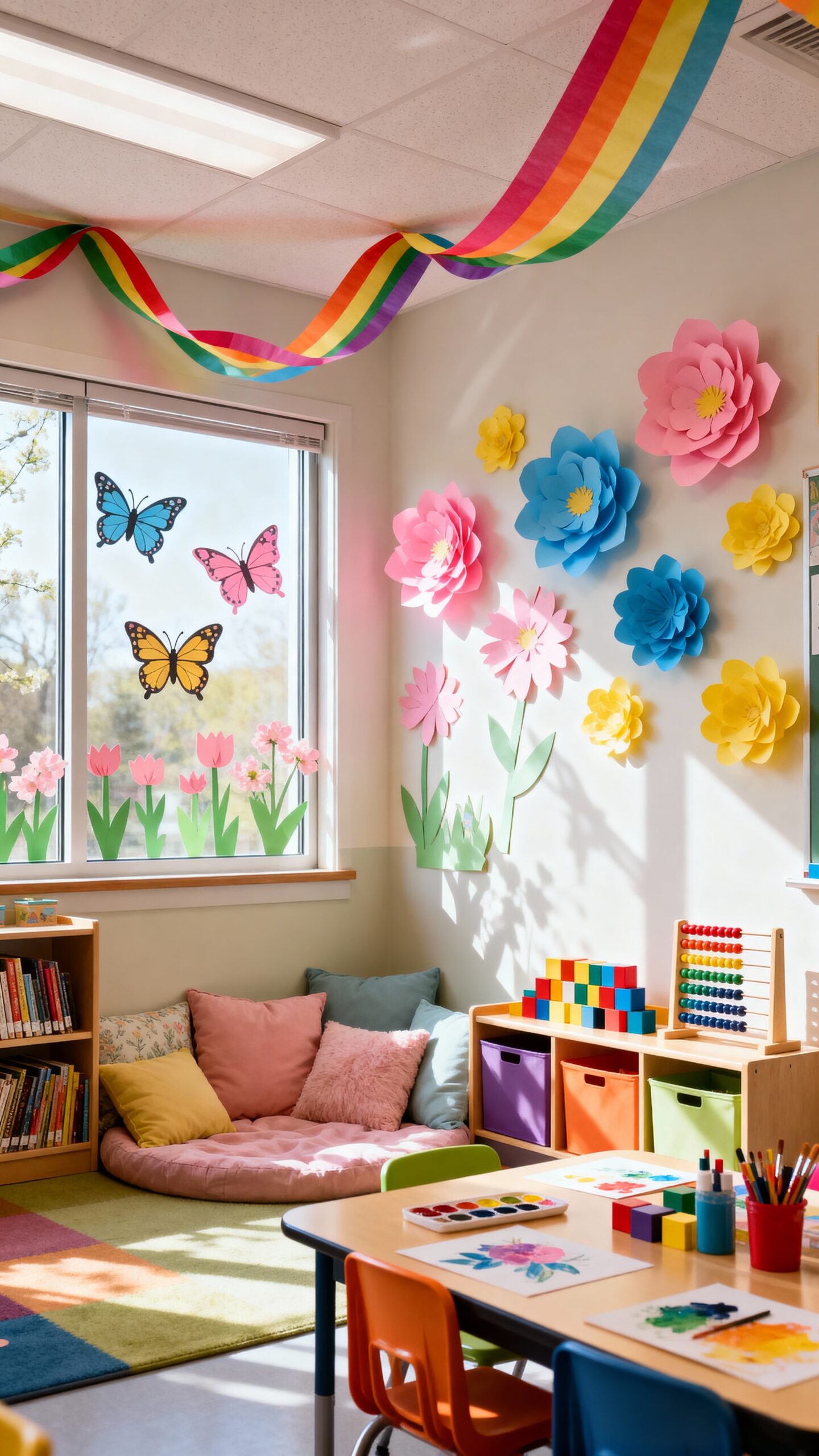 cheerful spring kindergarten decorations delight children