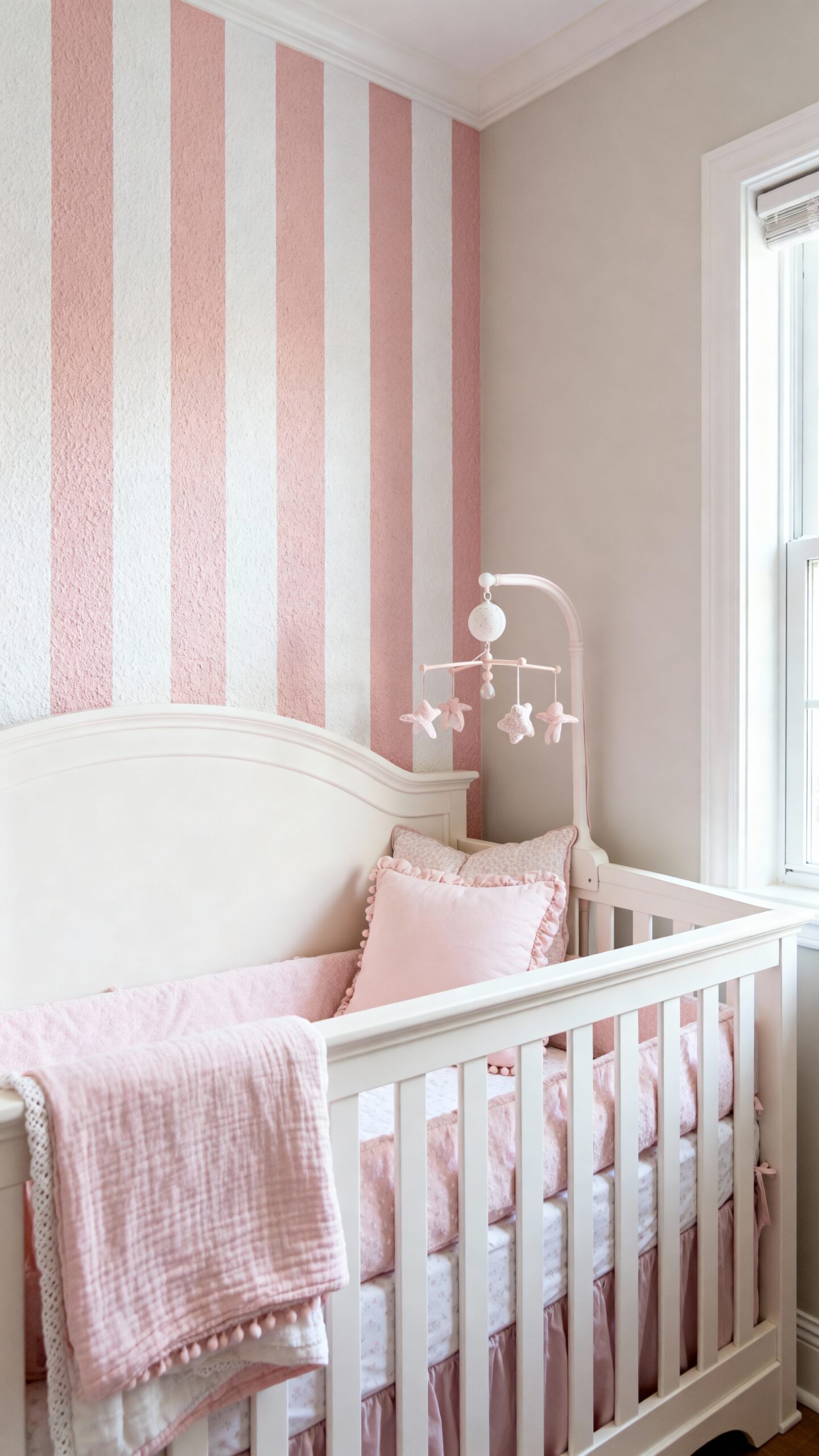 chic vertical striped accent wall