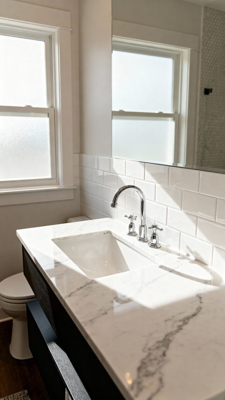 clean airy white bathroom