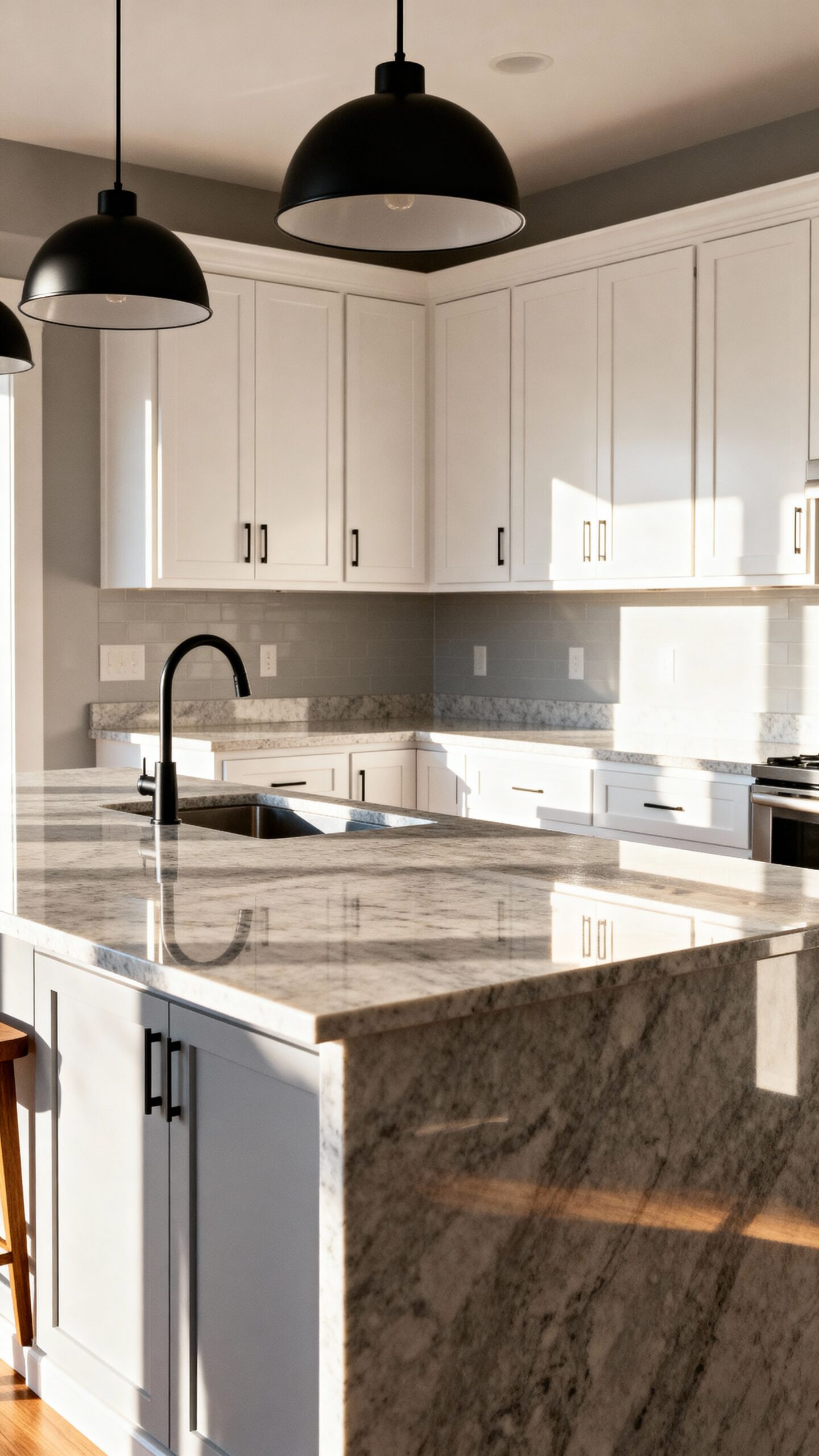 cohesive custom kitchen peninsula integration