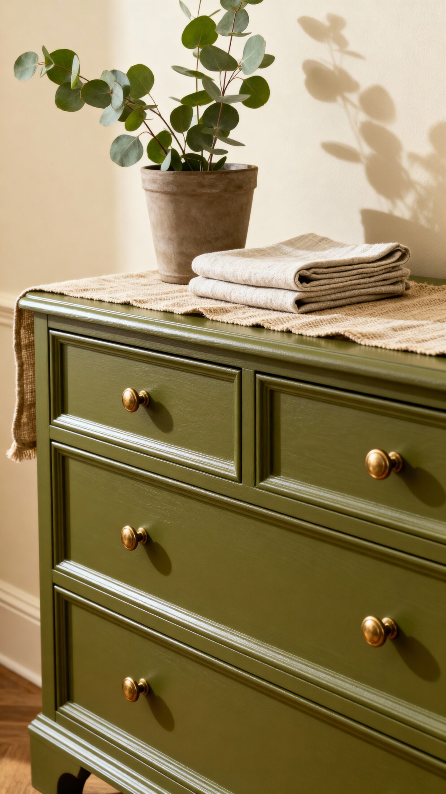 cohesive nature inspired olive green bedroom