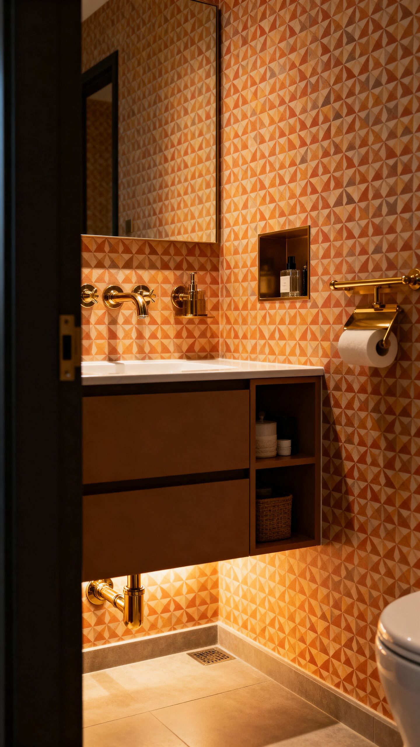 compact creative guest bathroom