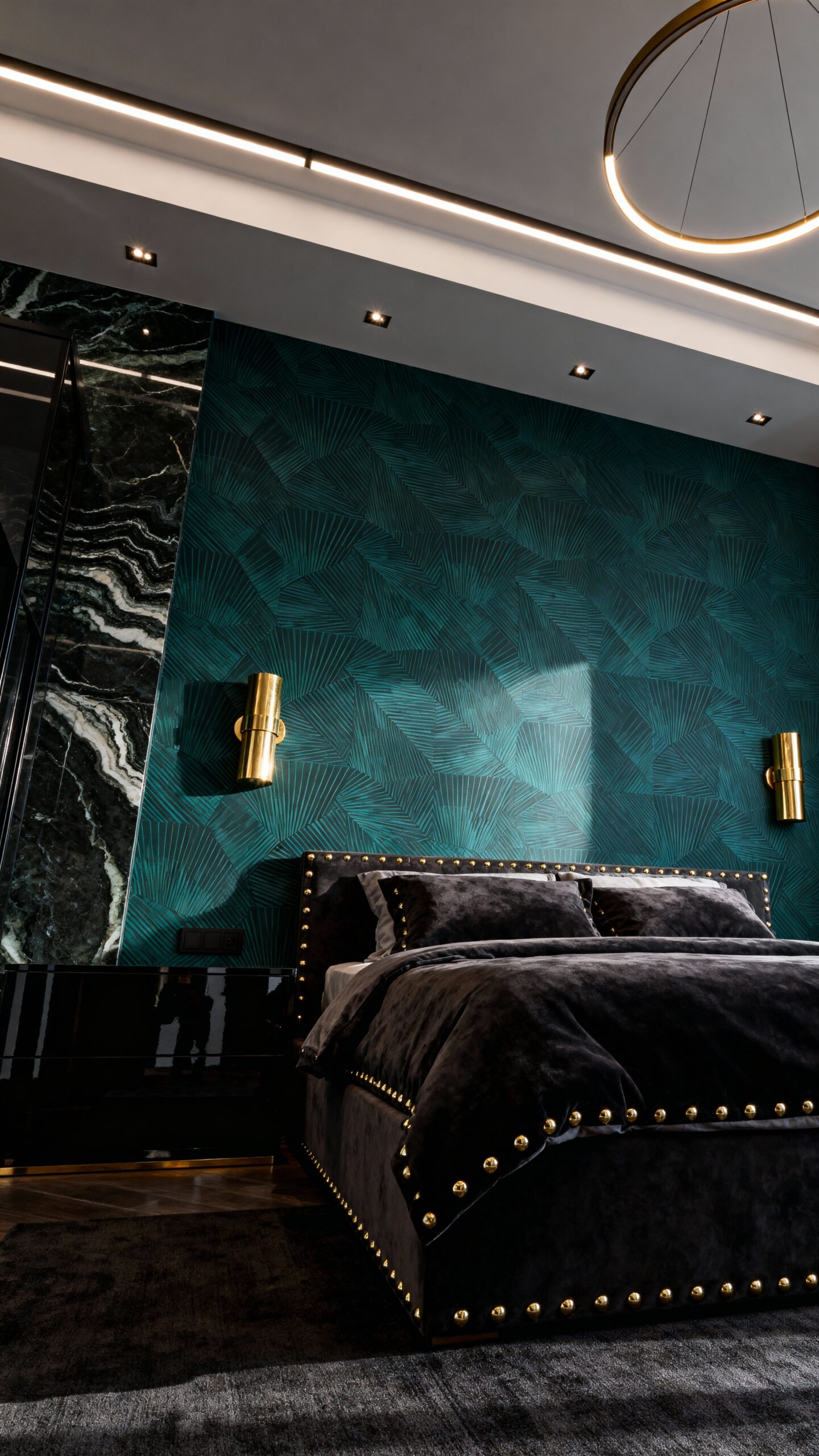 contemporary geometric teal onyx sanctuary