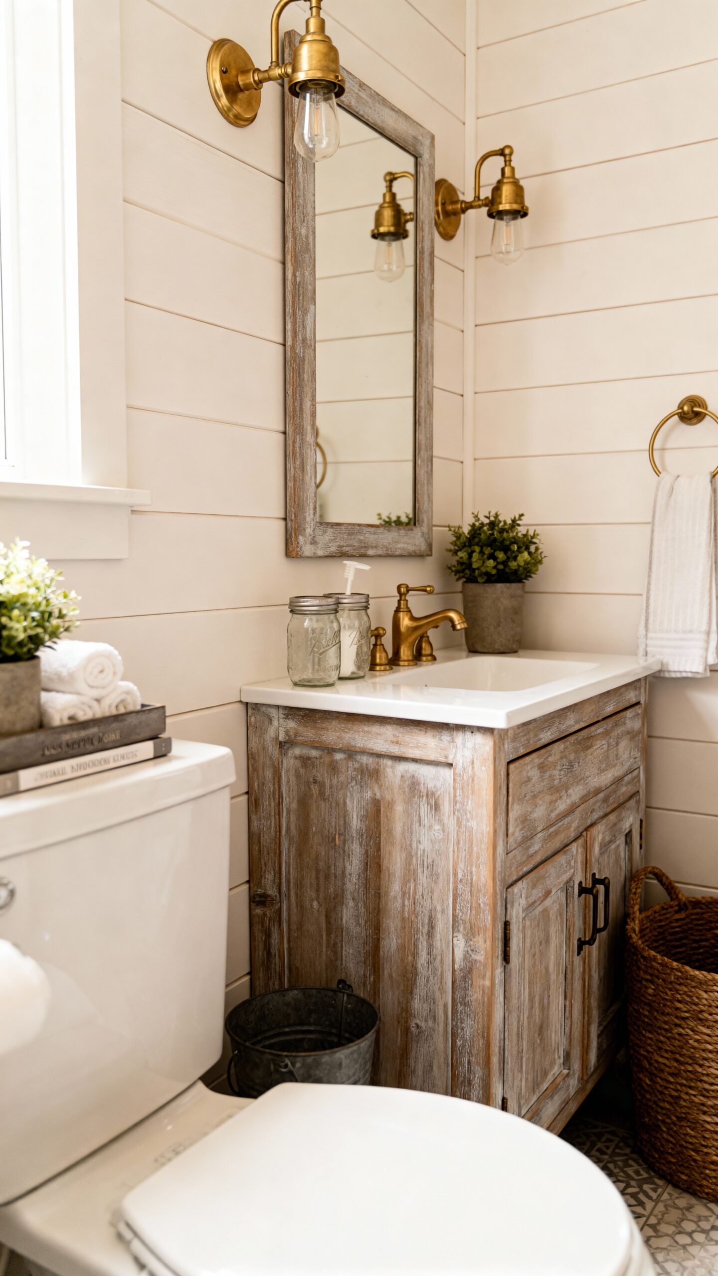 cozy country farmhouse half baths