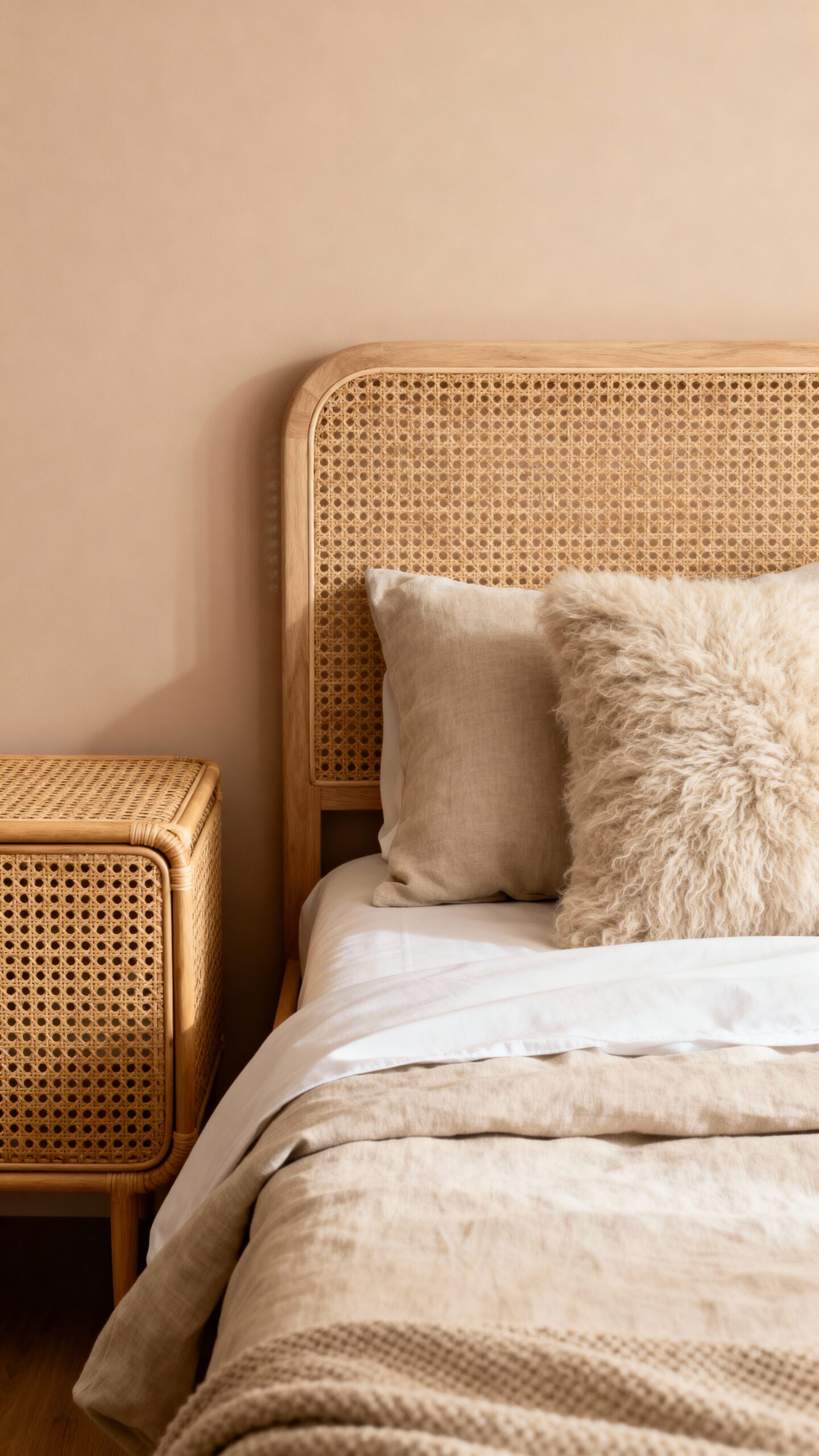 cozy natural textured bedroom retreat