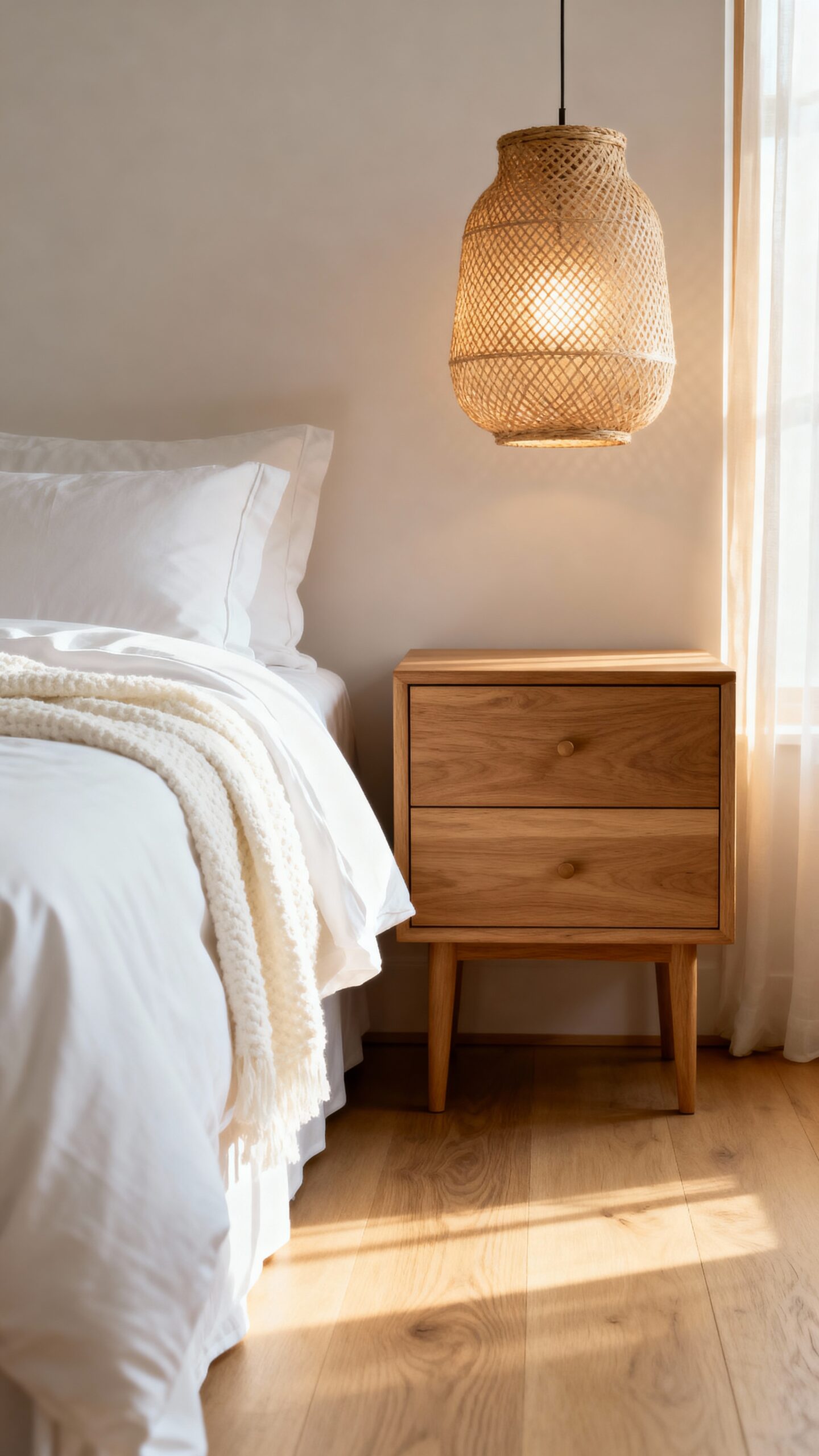 cozy natural wood accented bedroom retreat
