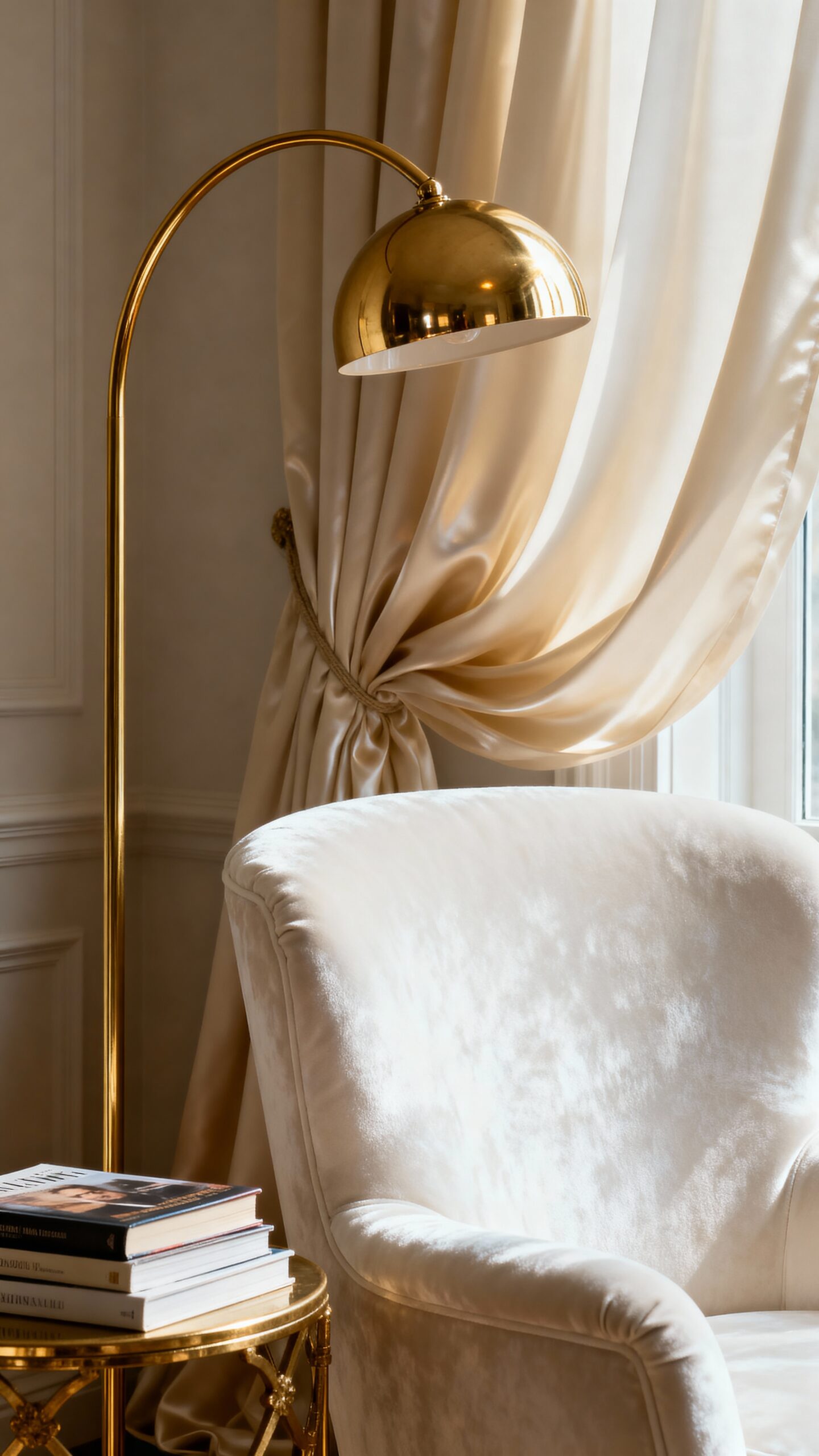 cozy white golden reading sanctuary