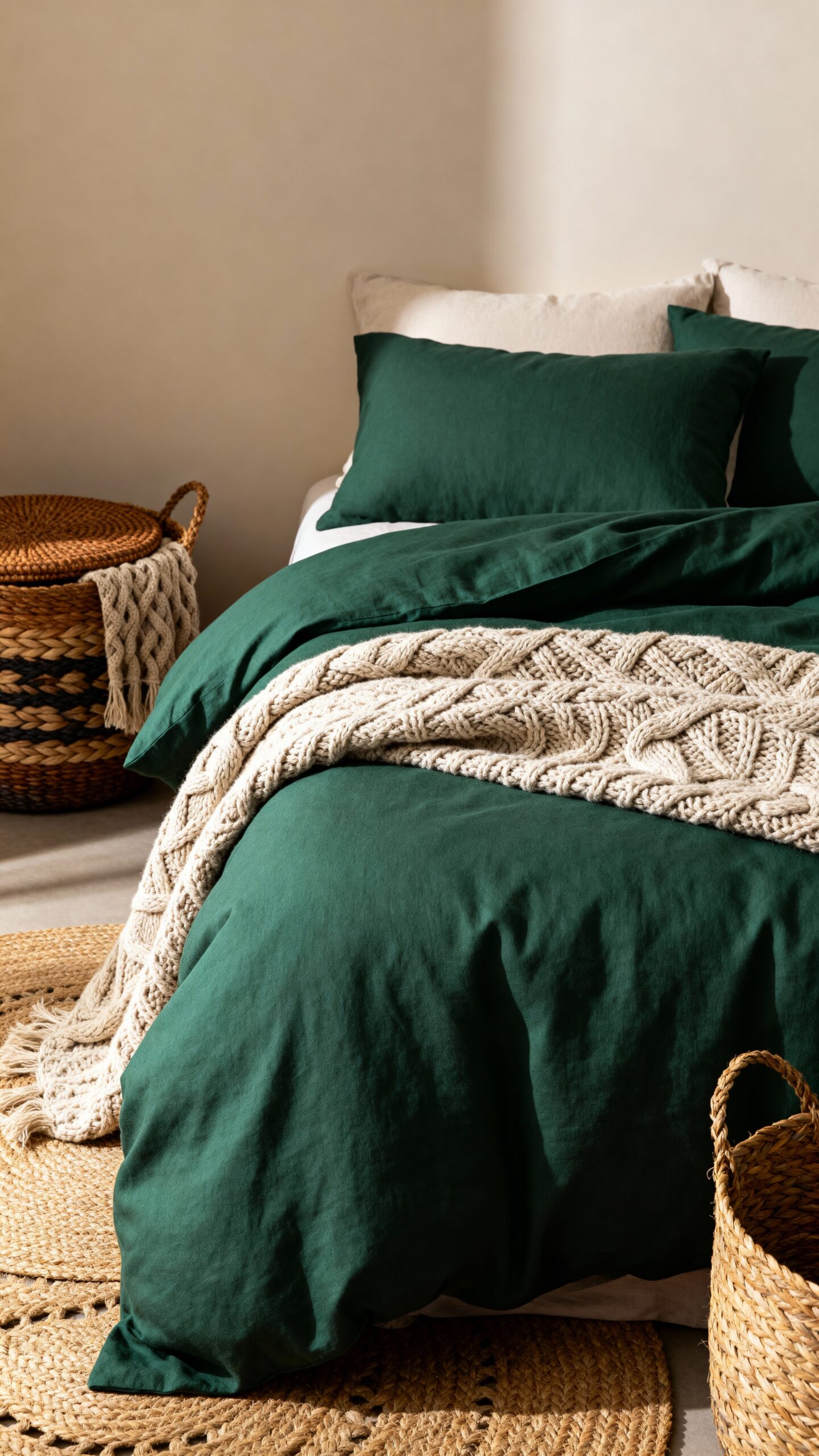 cozy woodland layered natural bedding