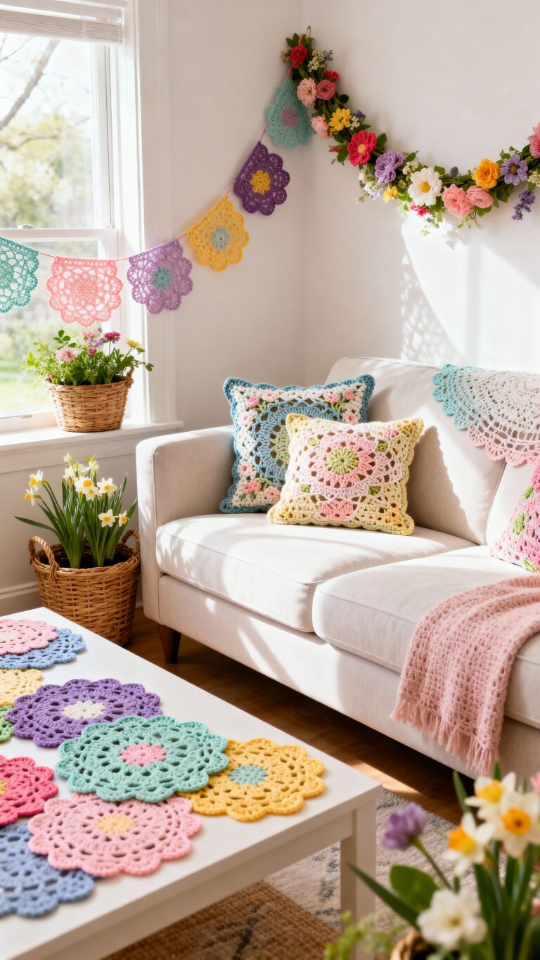 crochet spring decor ideas charm