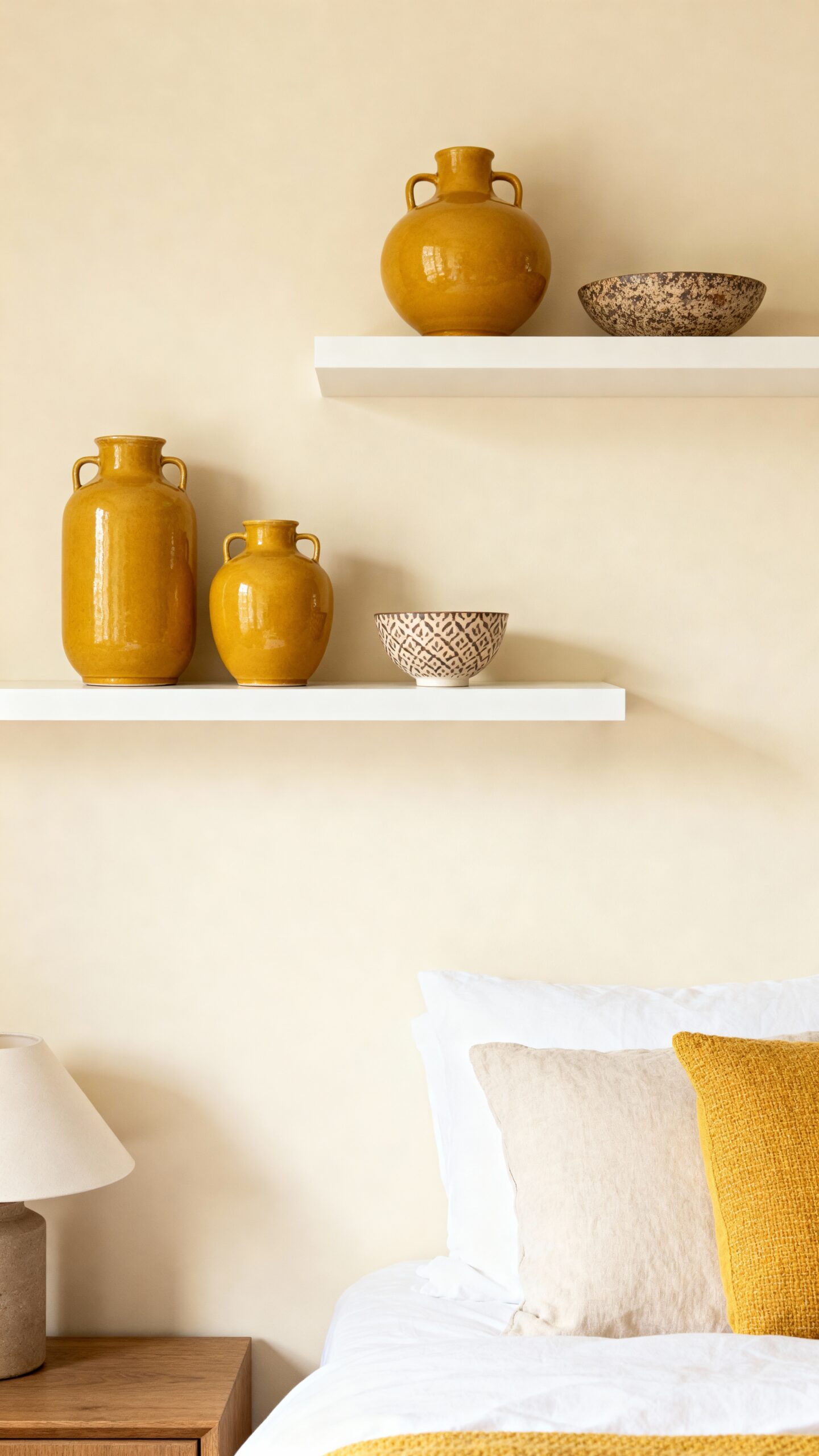 curate mustard ceramic vases decor