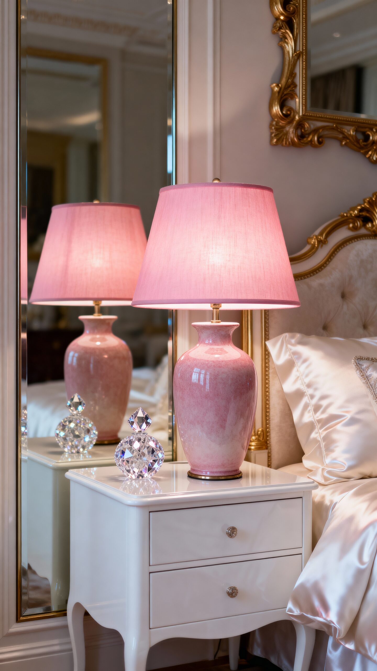 curated harmonious romantic rose pink bedroom