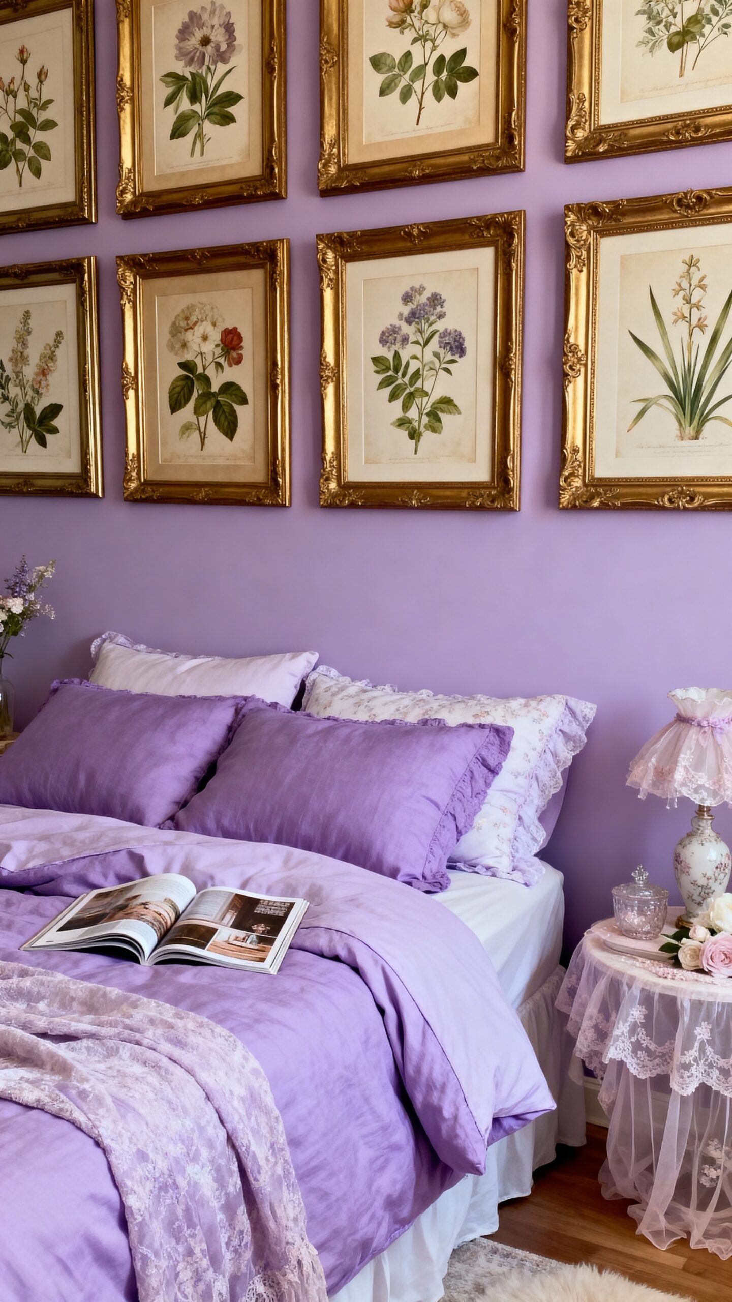 curated mauve gallery wall elegance