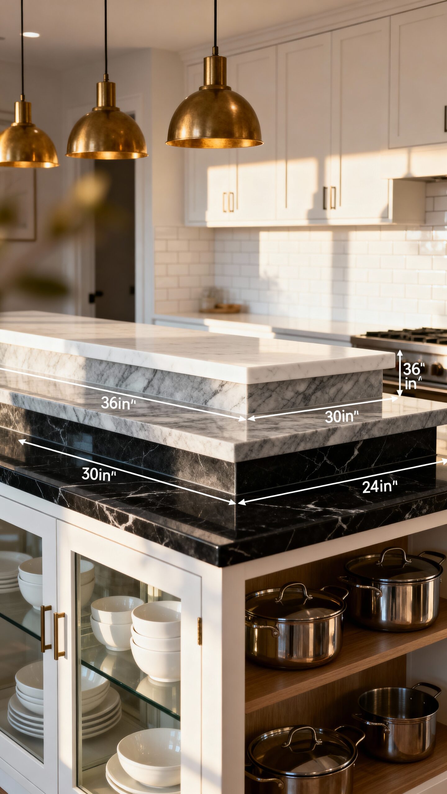 customizable multi level kitchen island hub