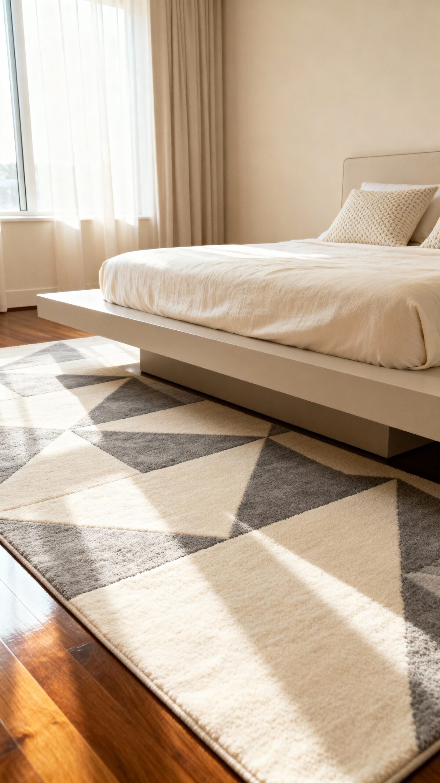 define space with patterned rugs