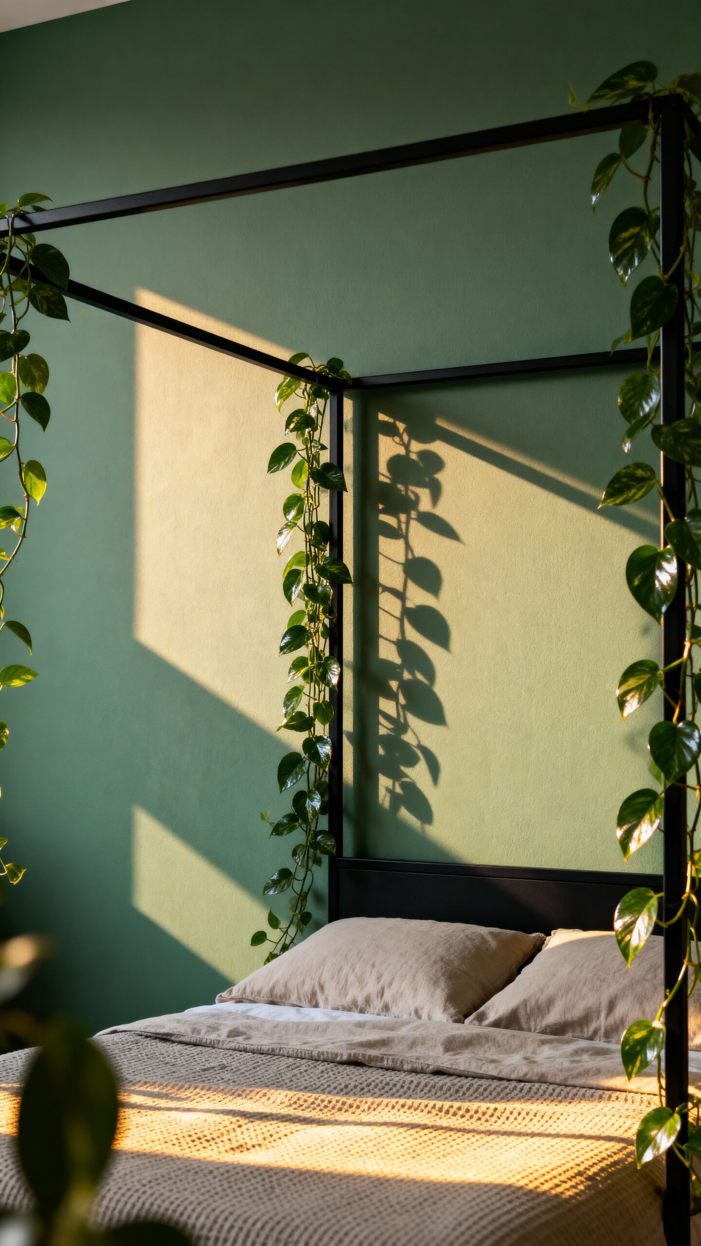 dramatic black botanical canopy retreat