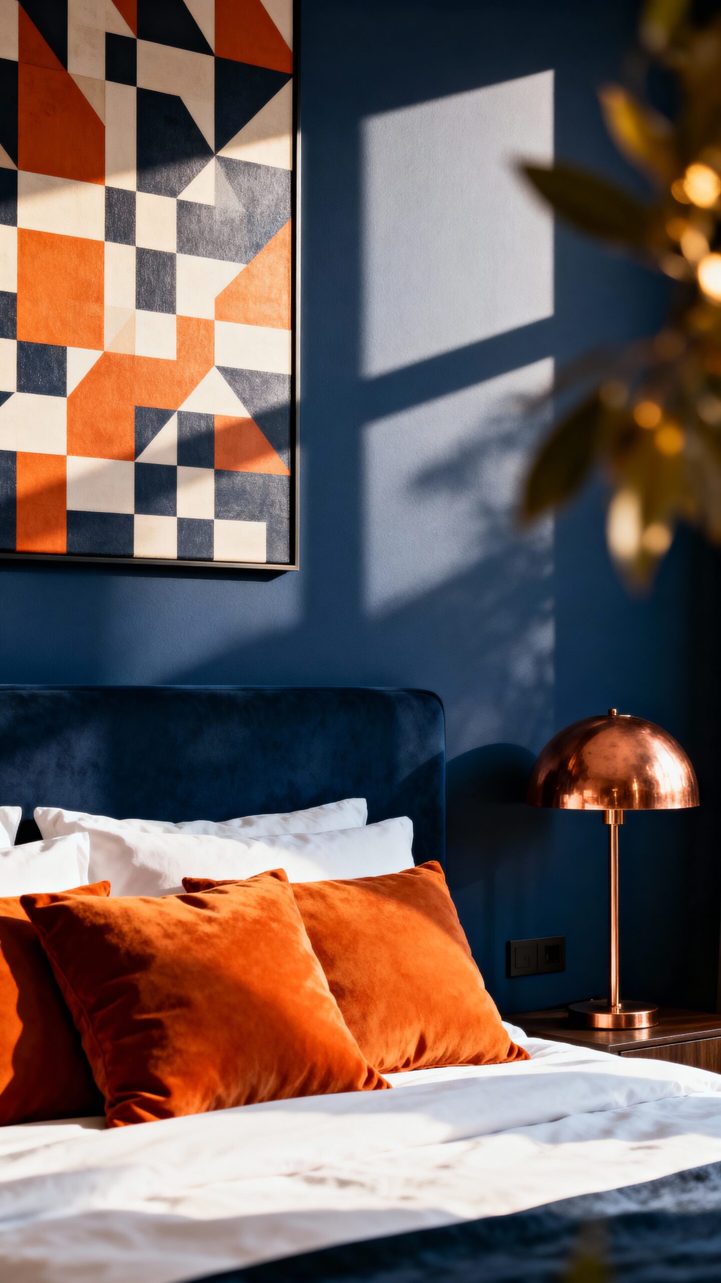 dramatic moody bold bedroom accent wall