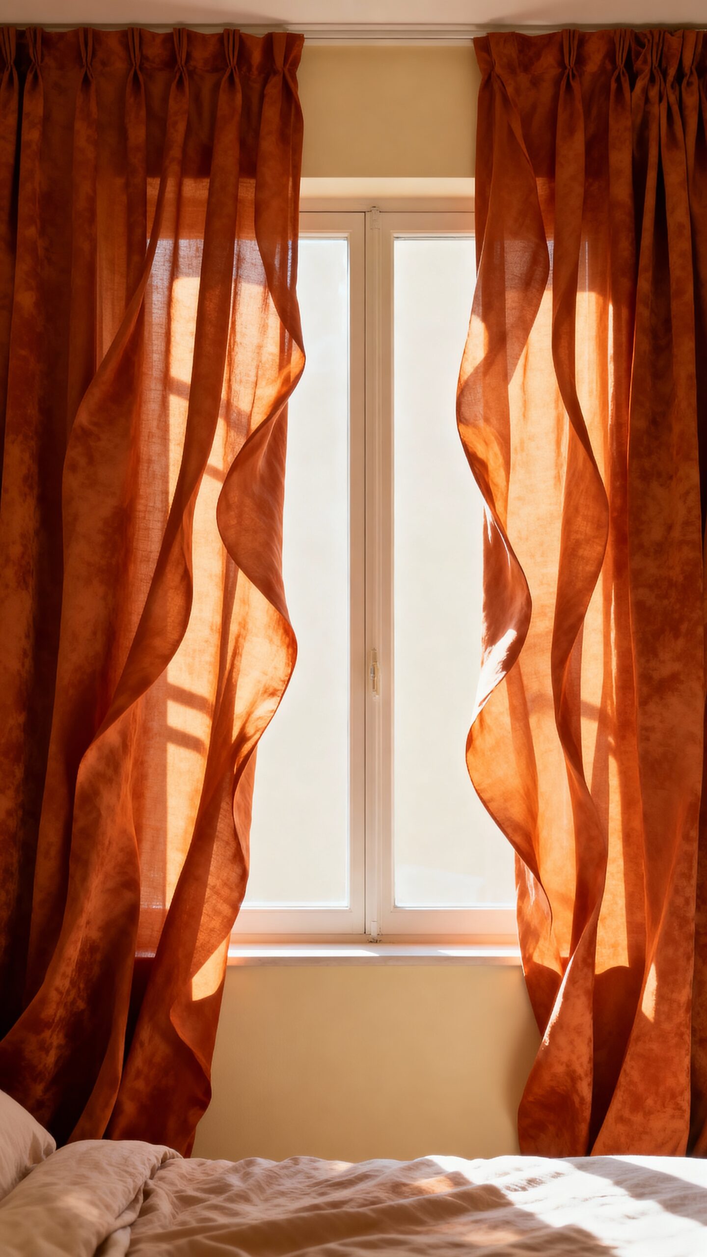 dramatic sophisticated earth toned bedroom curtains