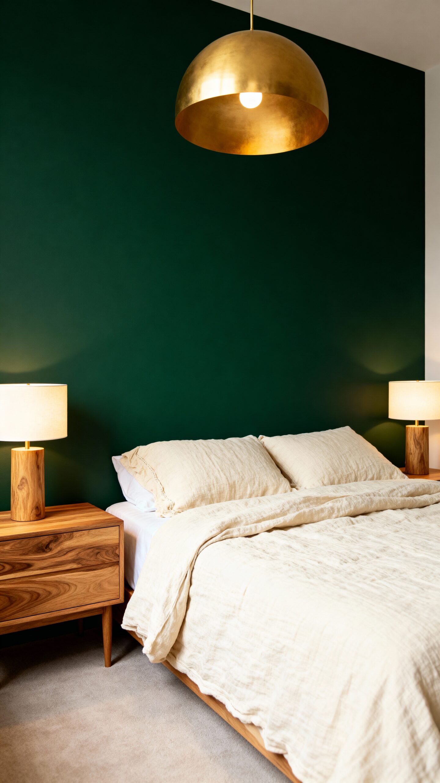 earthy calming sophisticated bedroom design