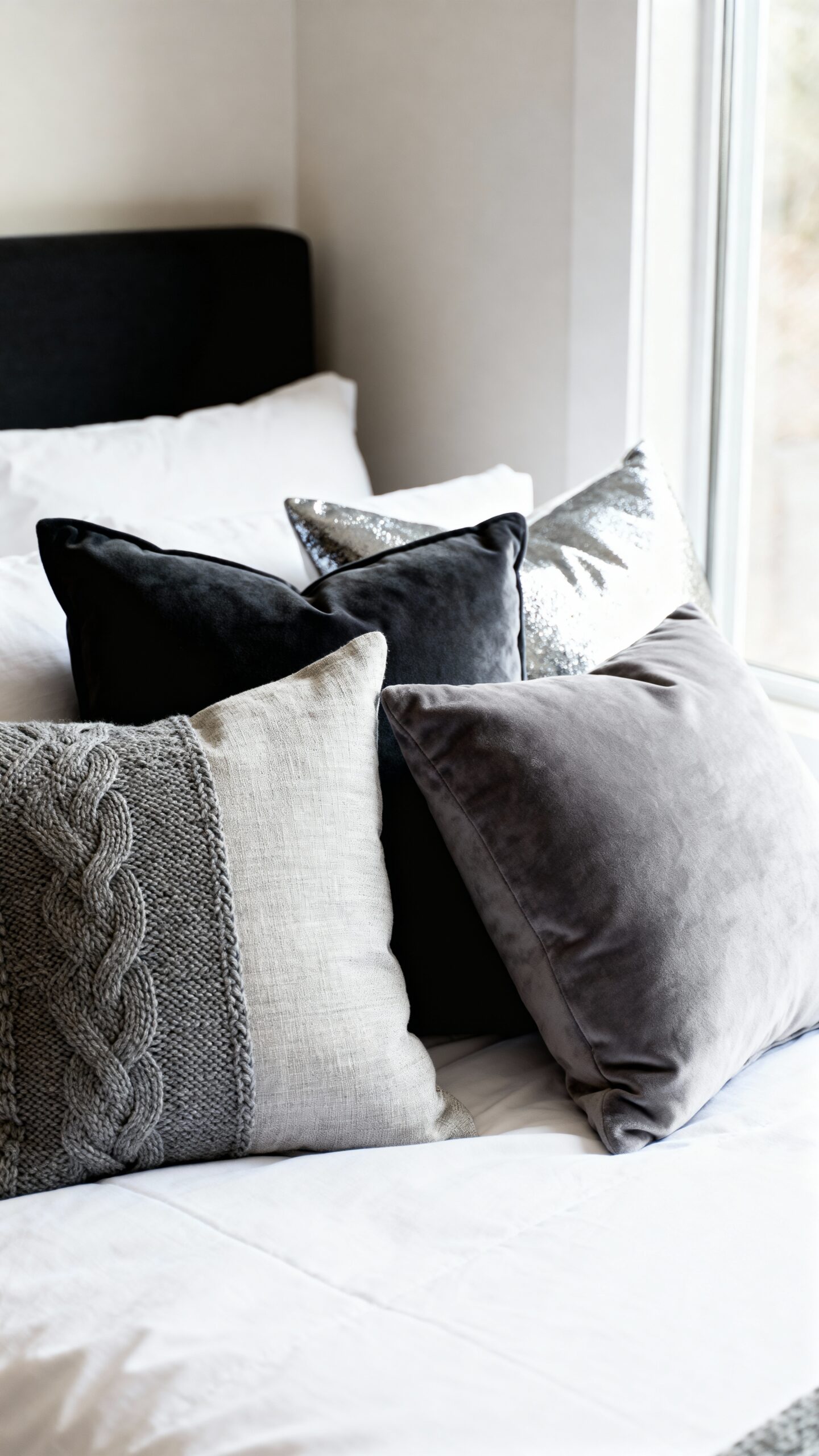 effortless layered grey bedroom elegance