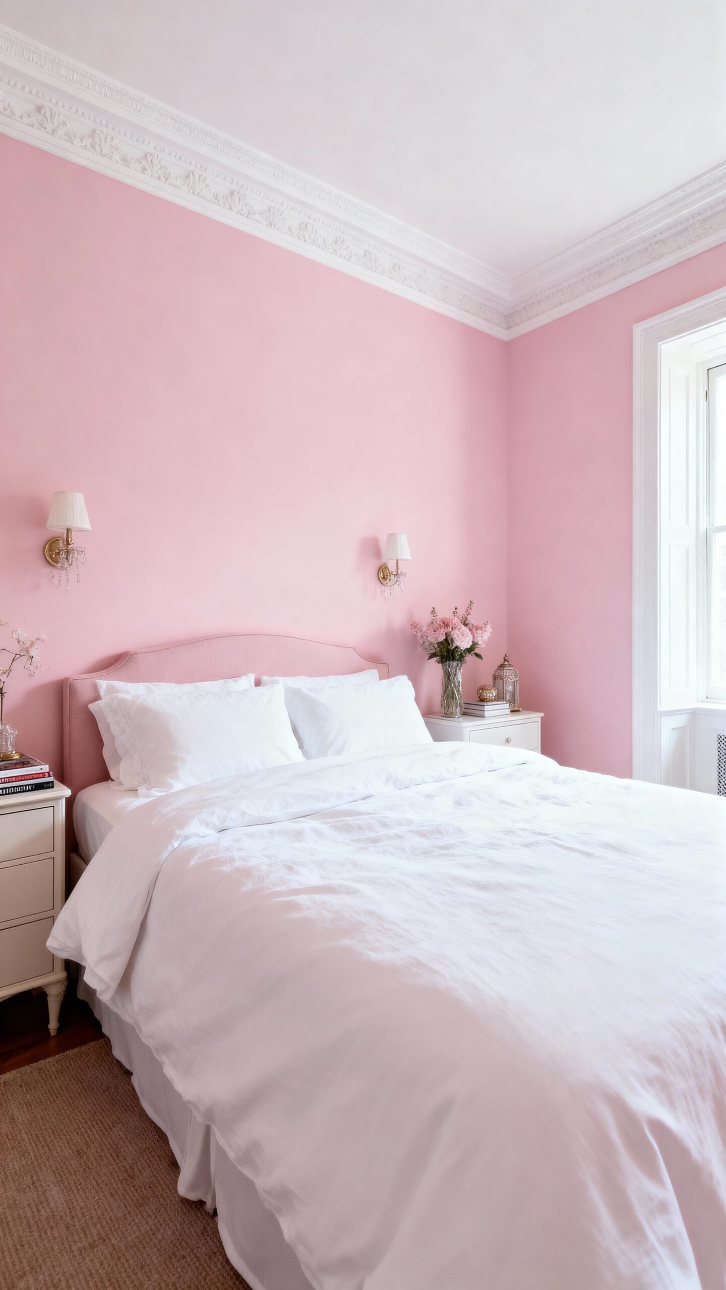 elegant blush pink bedroom decor