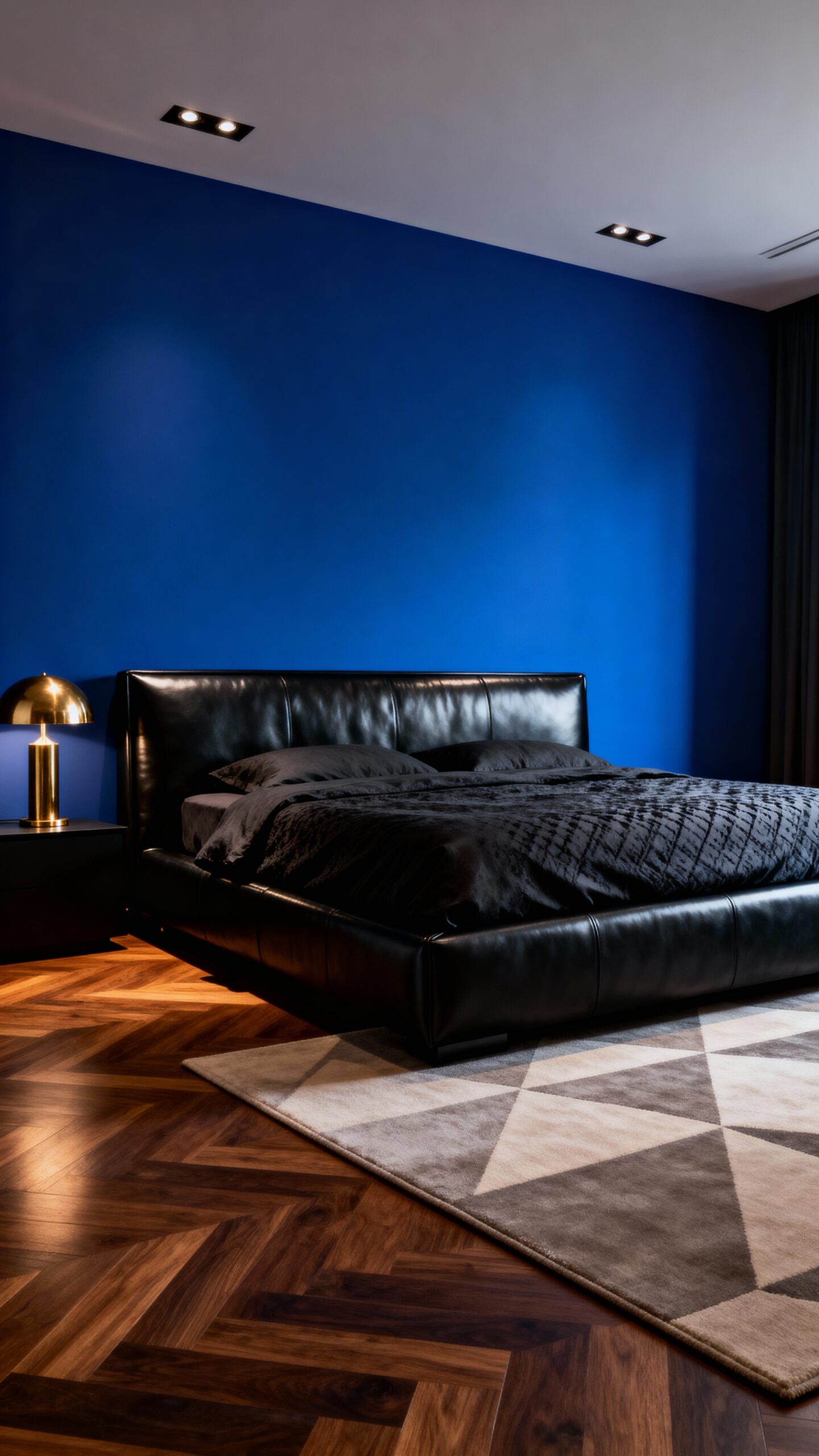 elegant cobalt blue accent wall