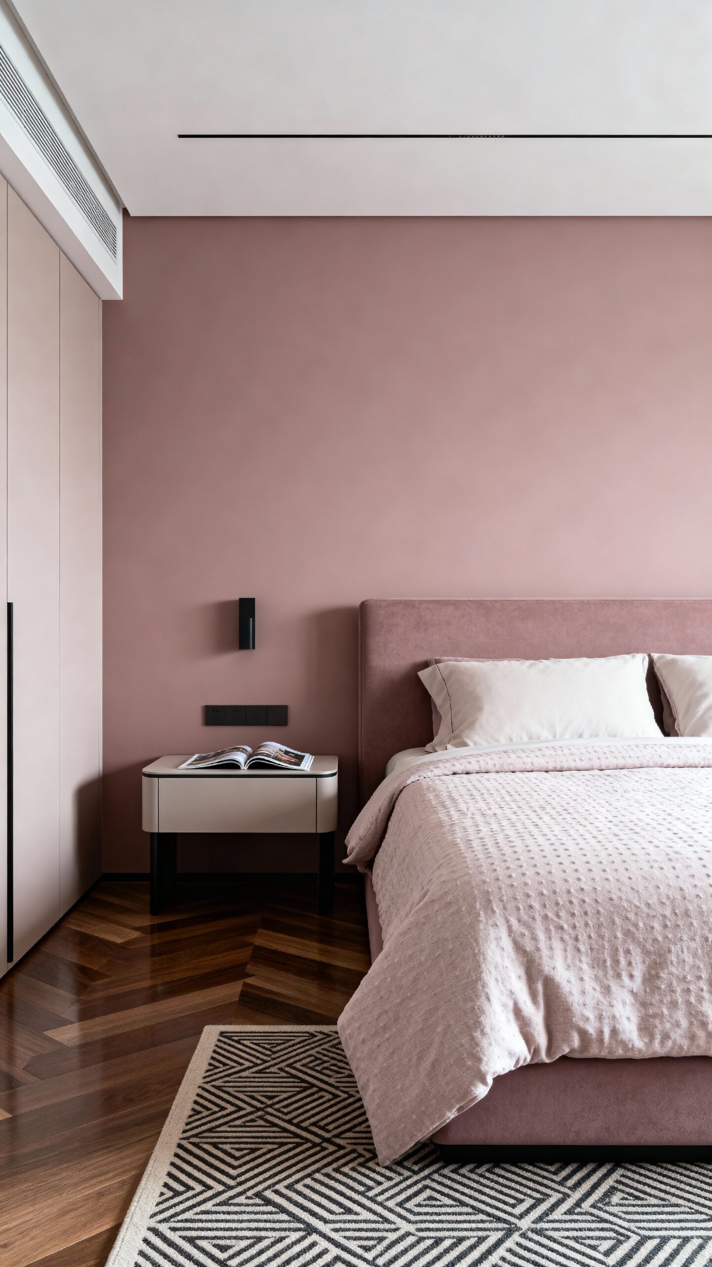 elegant harmonious serene minimalist pink furniture
