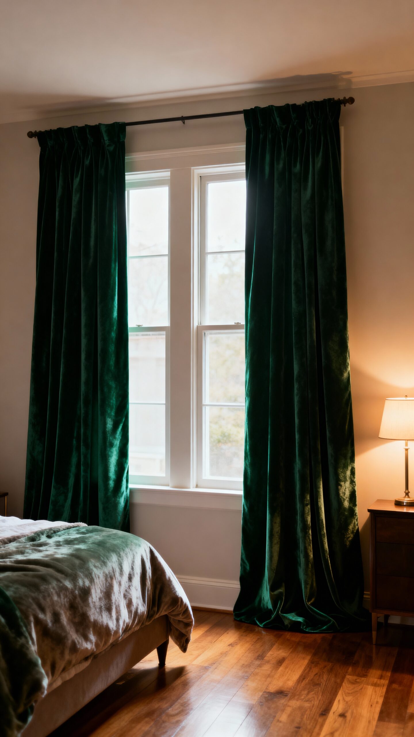 elegant sophisticated forest green curtains