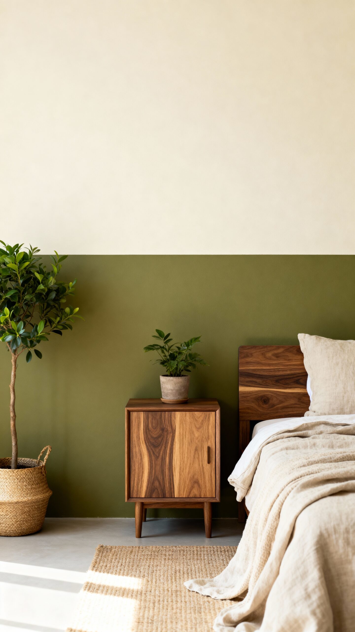 elevated grounded two tone wall design