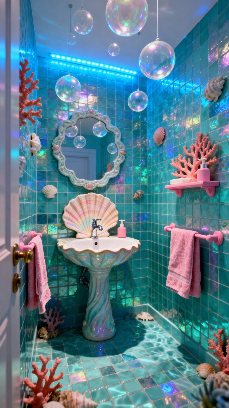 enchanting mermaid themed kids bathroom designs