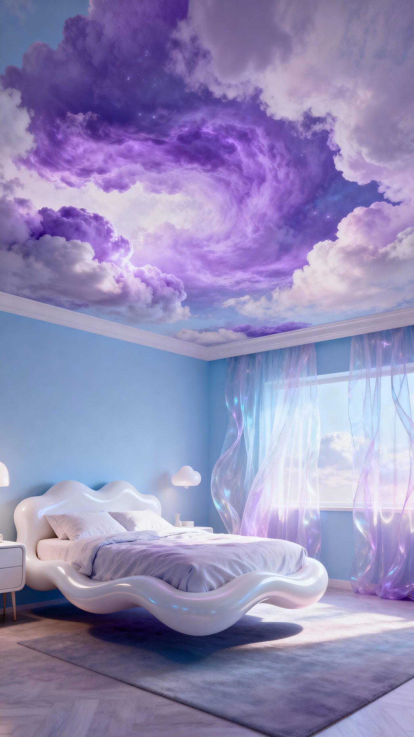 ethereal cloud inspired calming bedroom retreat