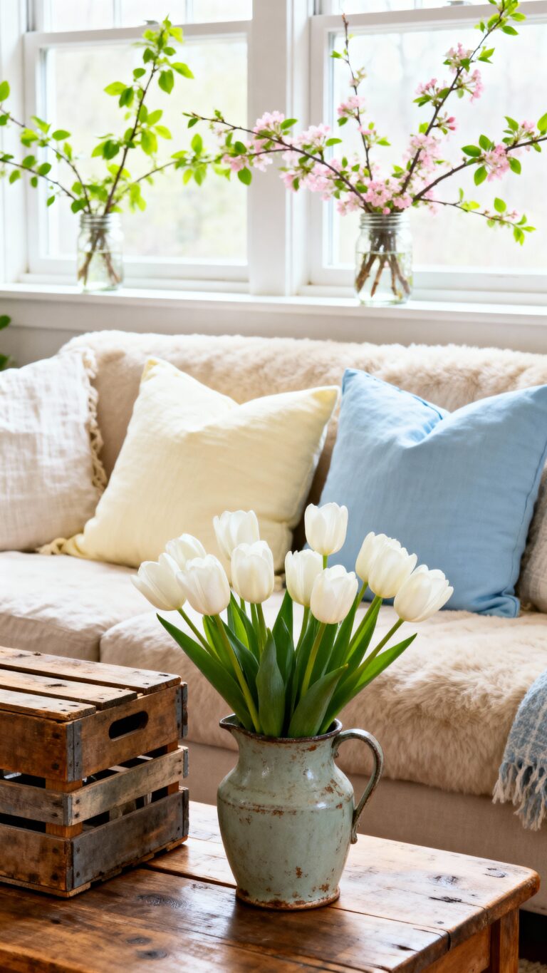 farmhouse spring decor rustic warmth