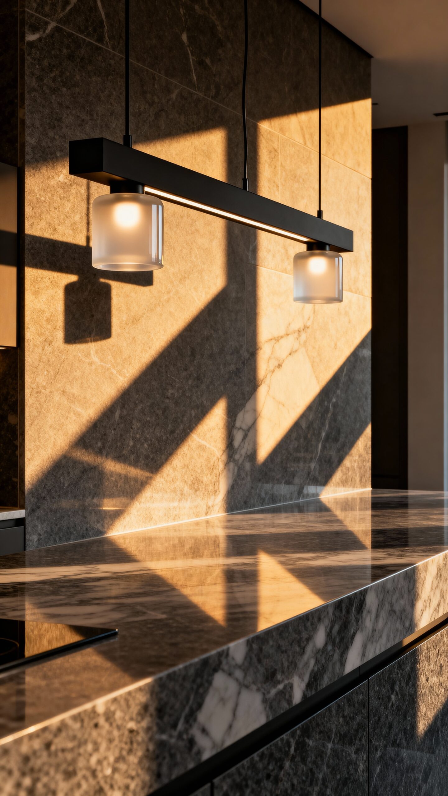 focused customizable kitchen island lighting