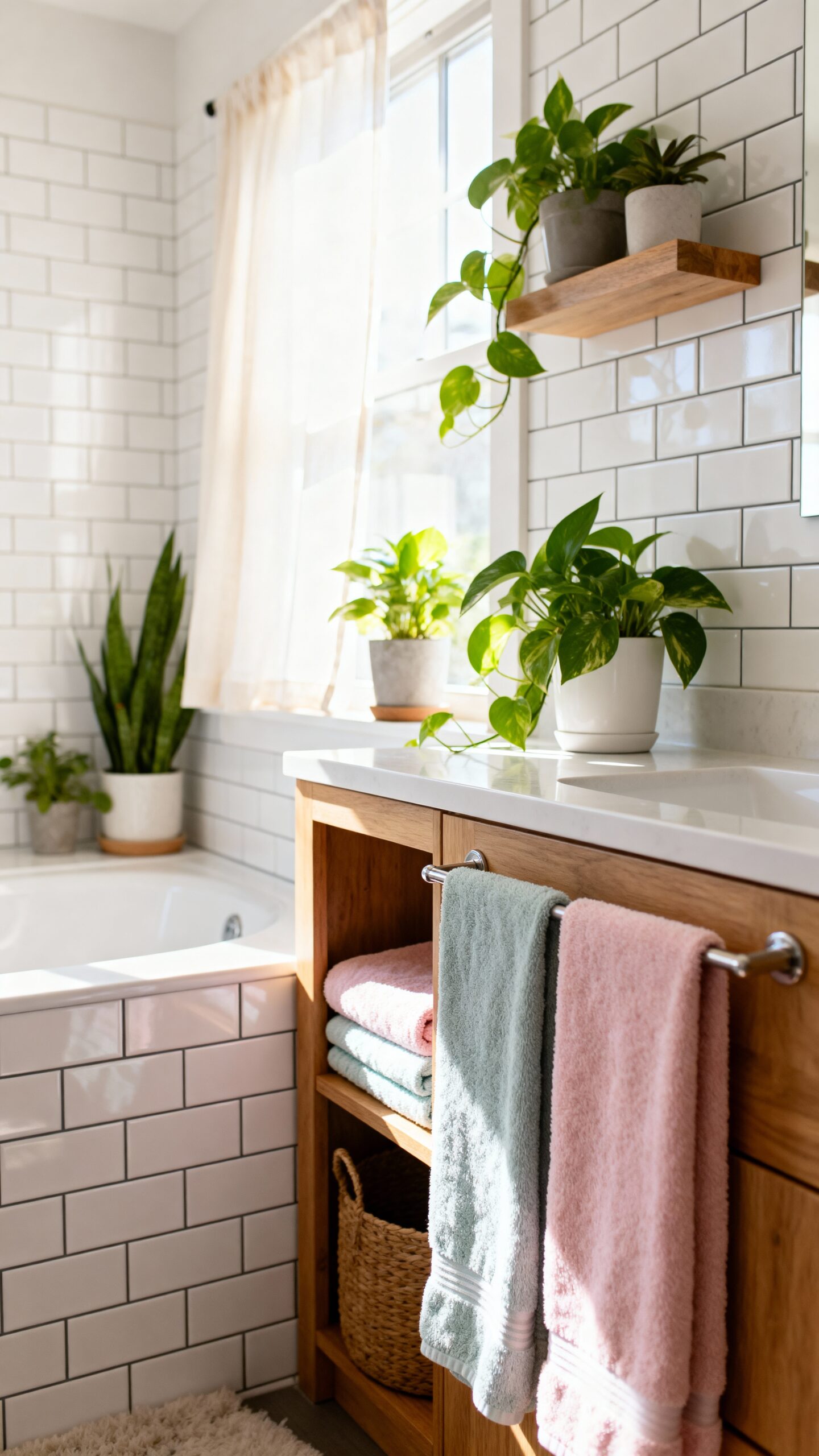 fresh spring bathroom decor