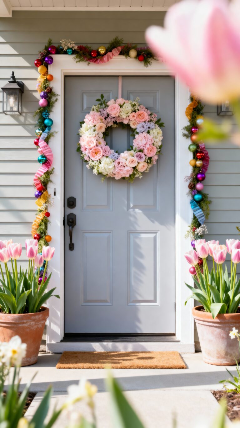 fresh spring door decor