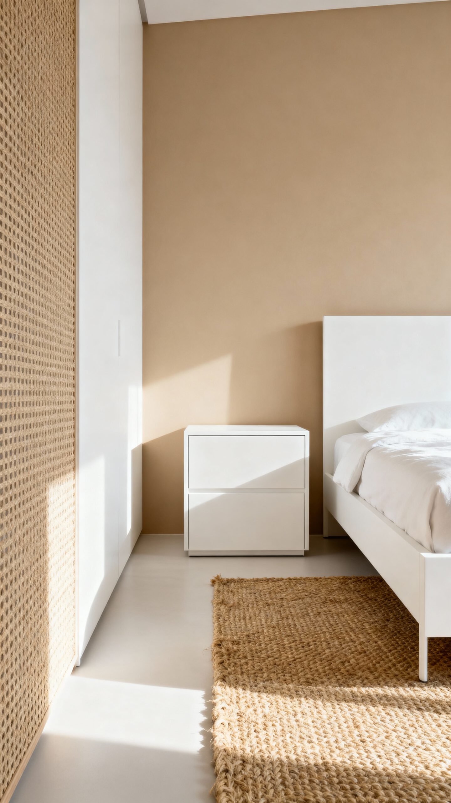 grounding natural jute softens white furnishings