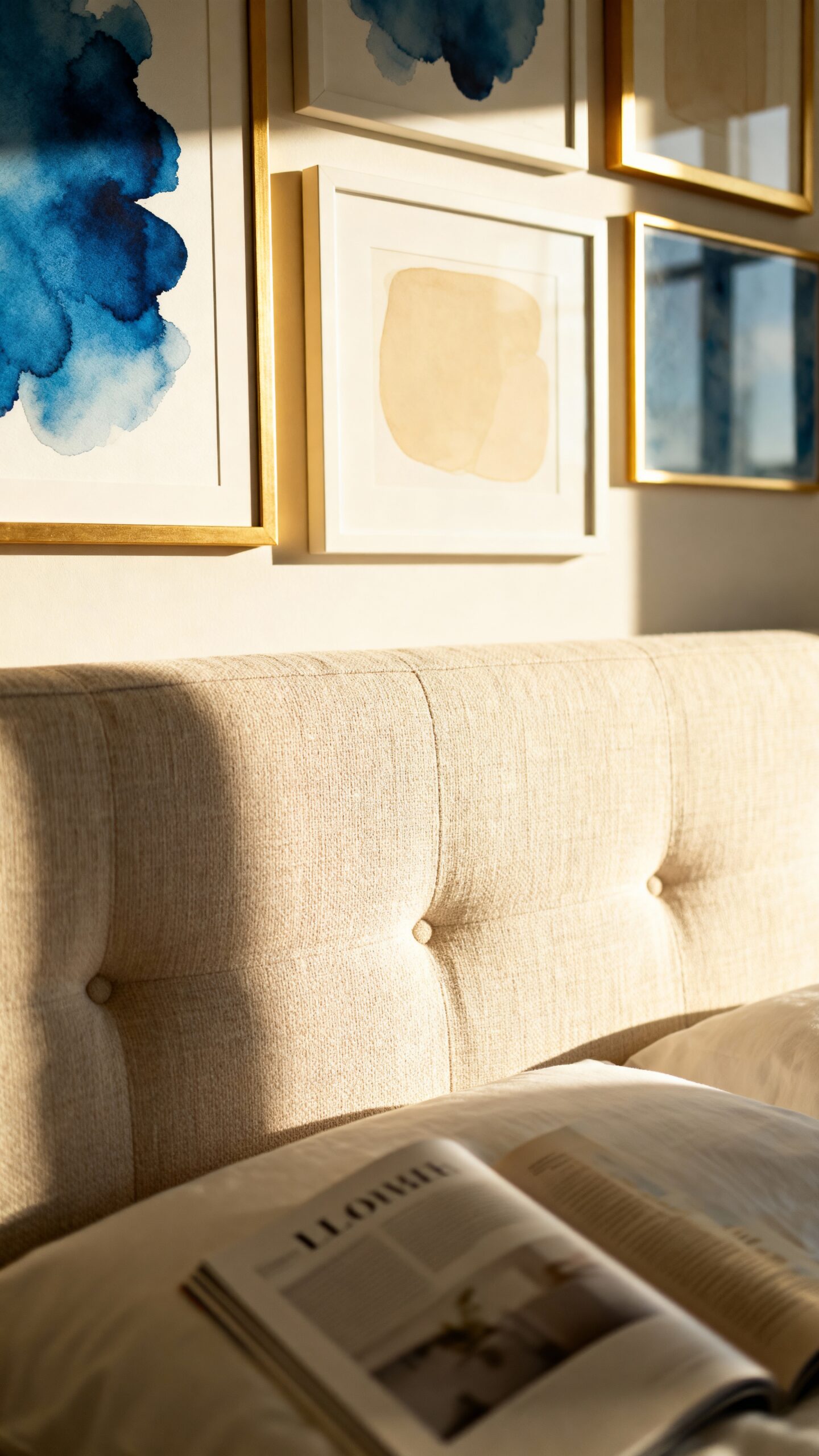 harmonious blue and beige artwork