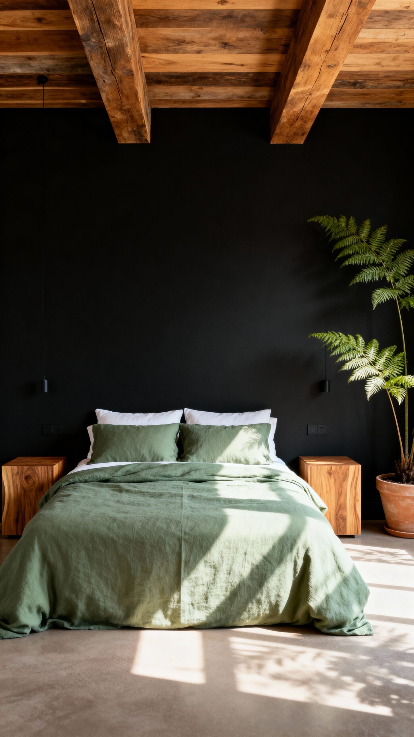 harmonious natural wood bedroom design