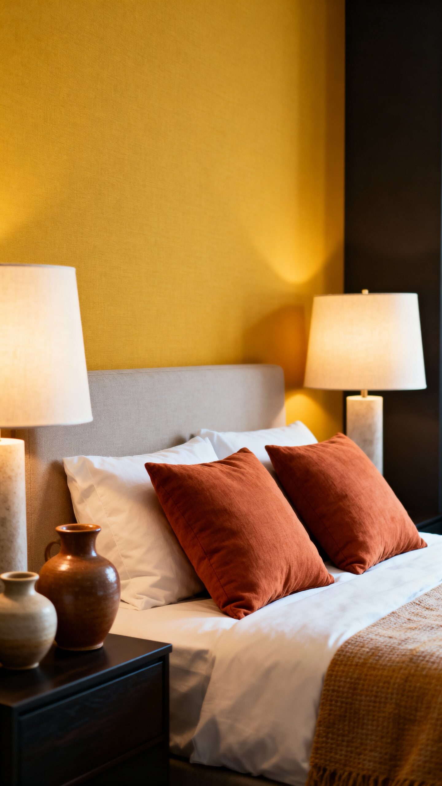 harmonious warm tones cozy layered textures